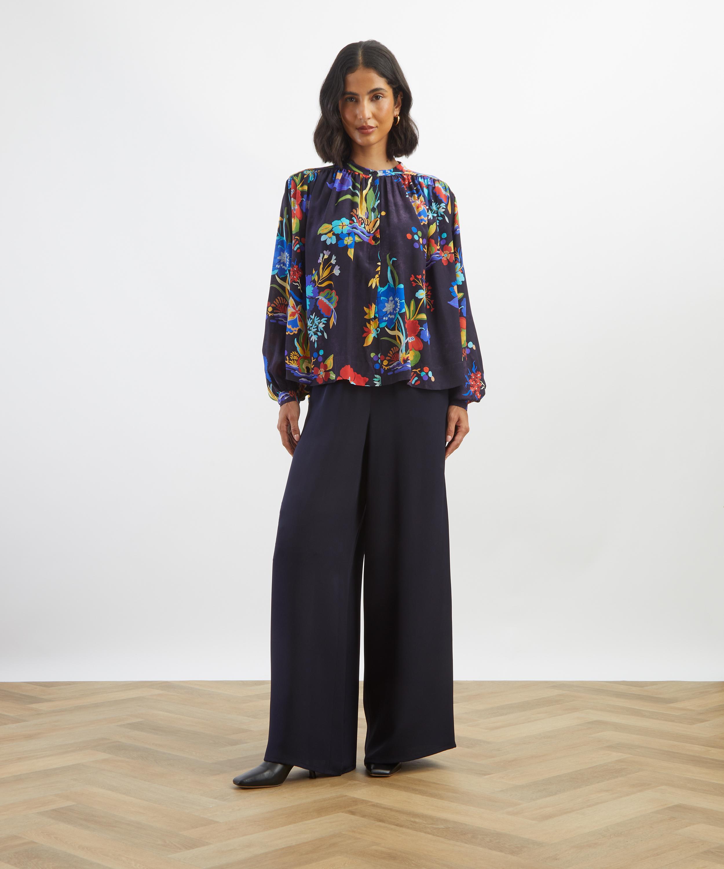 Liberty - Kanazawa Flowers Silk Boho Shirt&nbsp; image number 1
