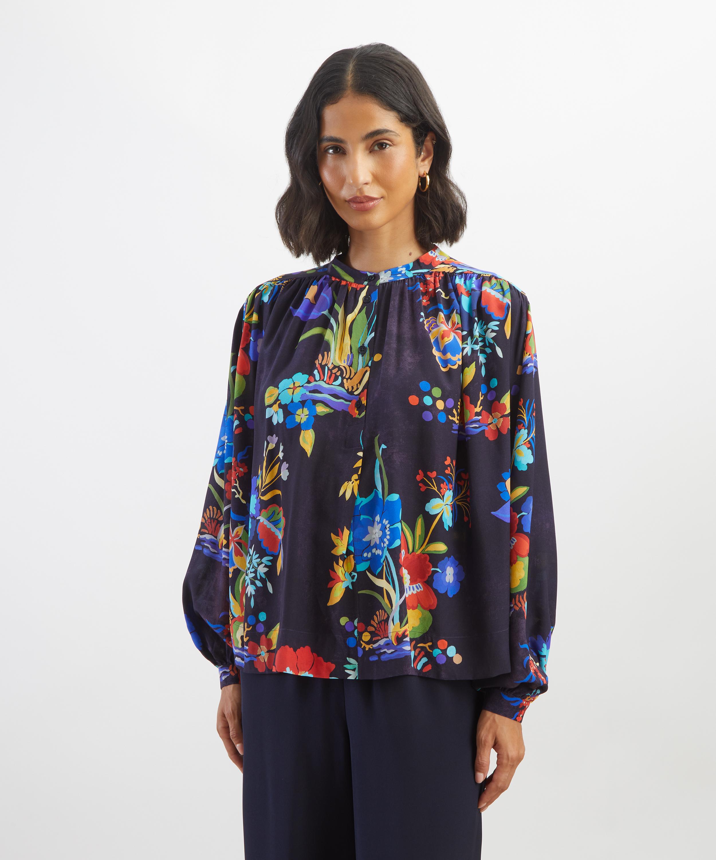 Liberty - Kanazawa Flowers Silk Boho Shirt&nbsp; image number 2