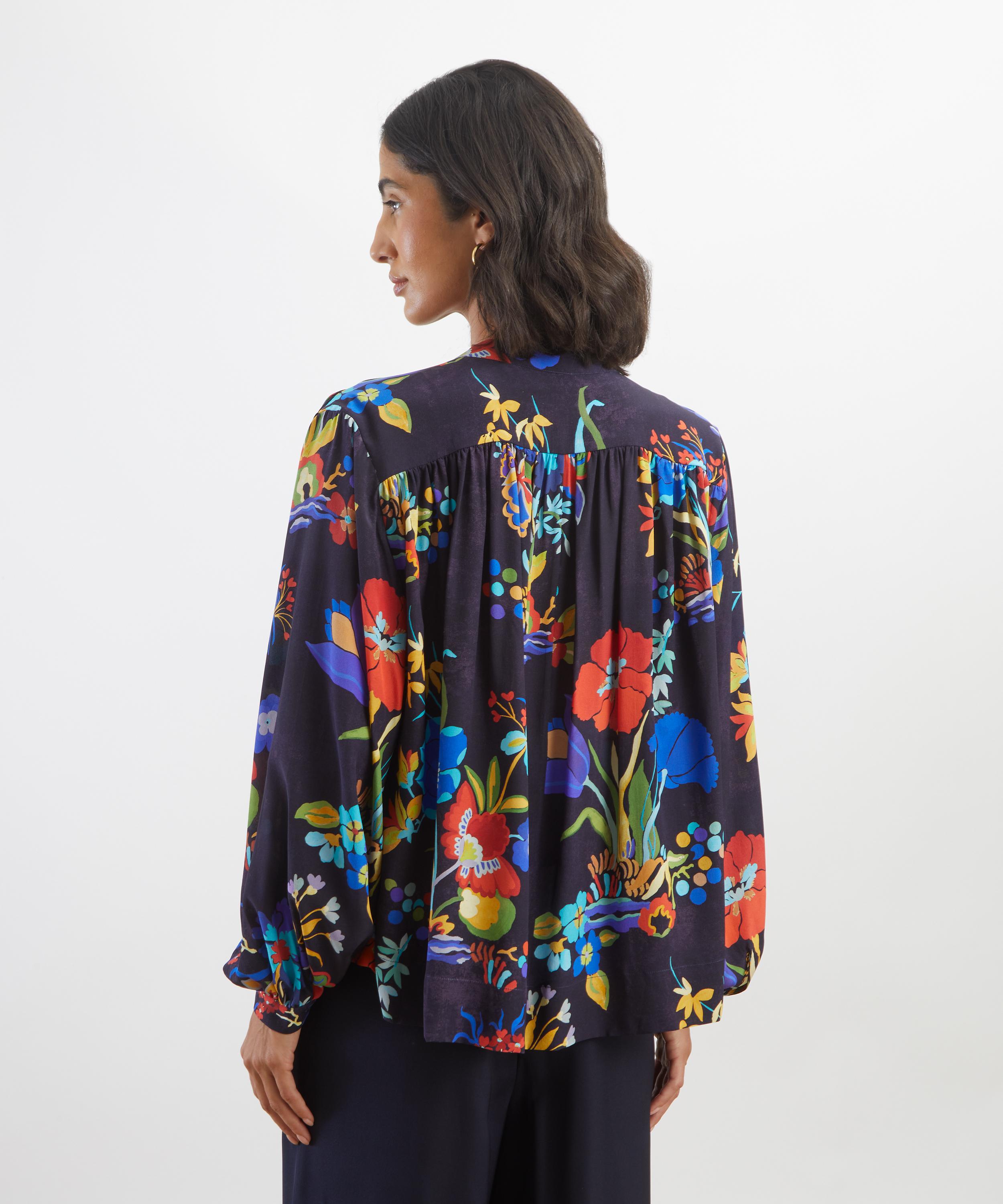Liberty - Kanazawa Flowers Silk Boho Shirt&nbsp; image number 3