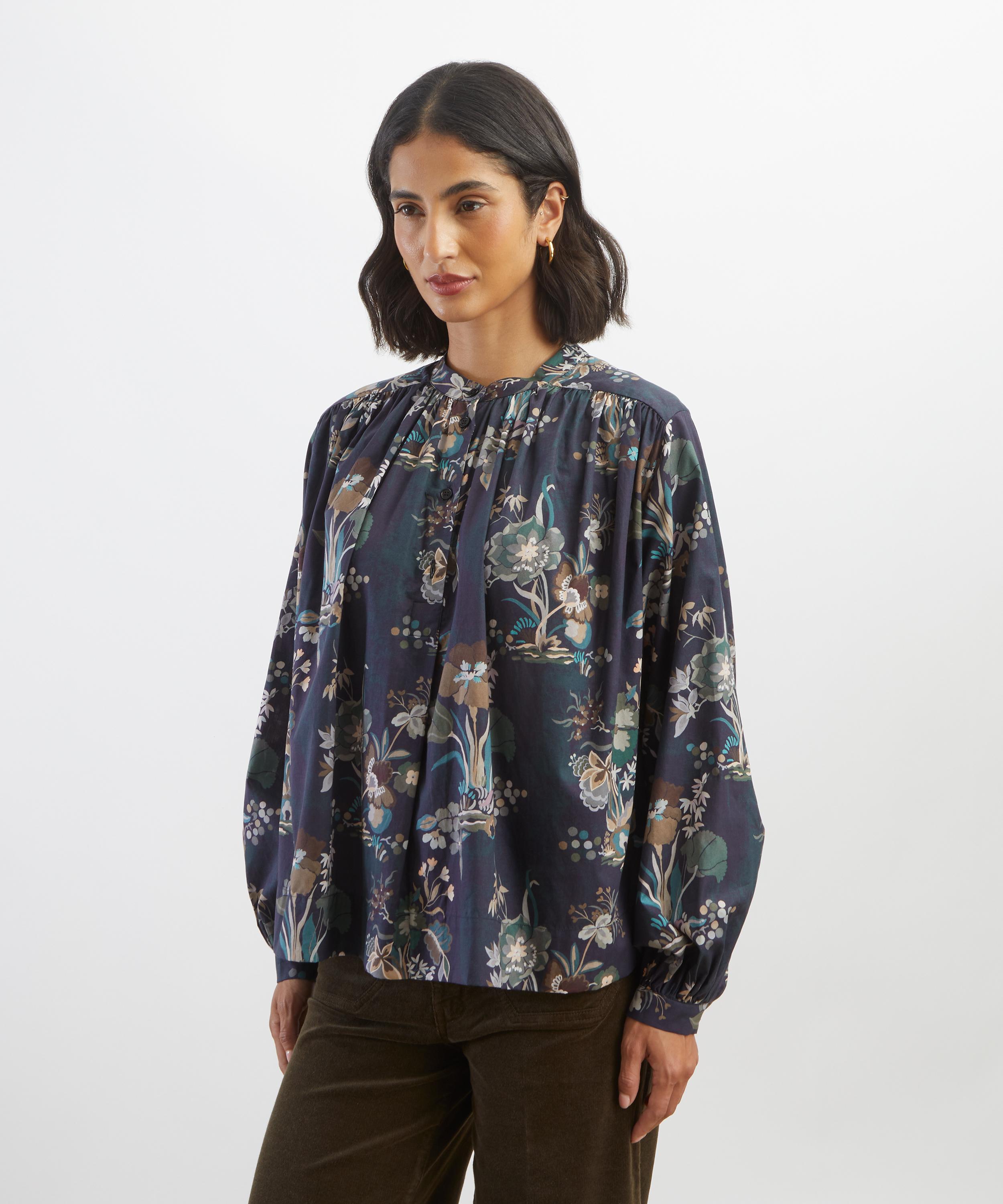 Liberty - Kanazawa Flowers Silk Boho Shirt&nbsp; image number 2