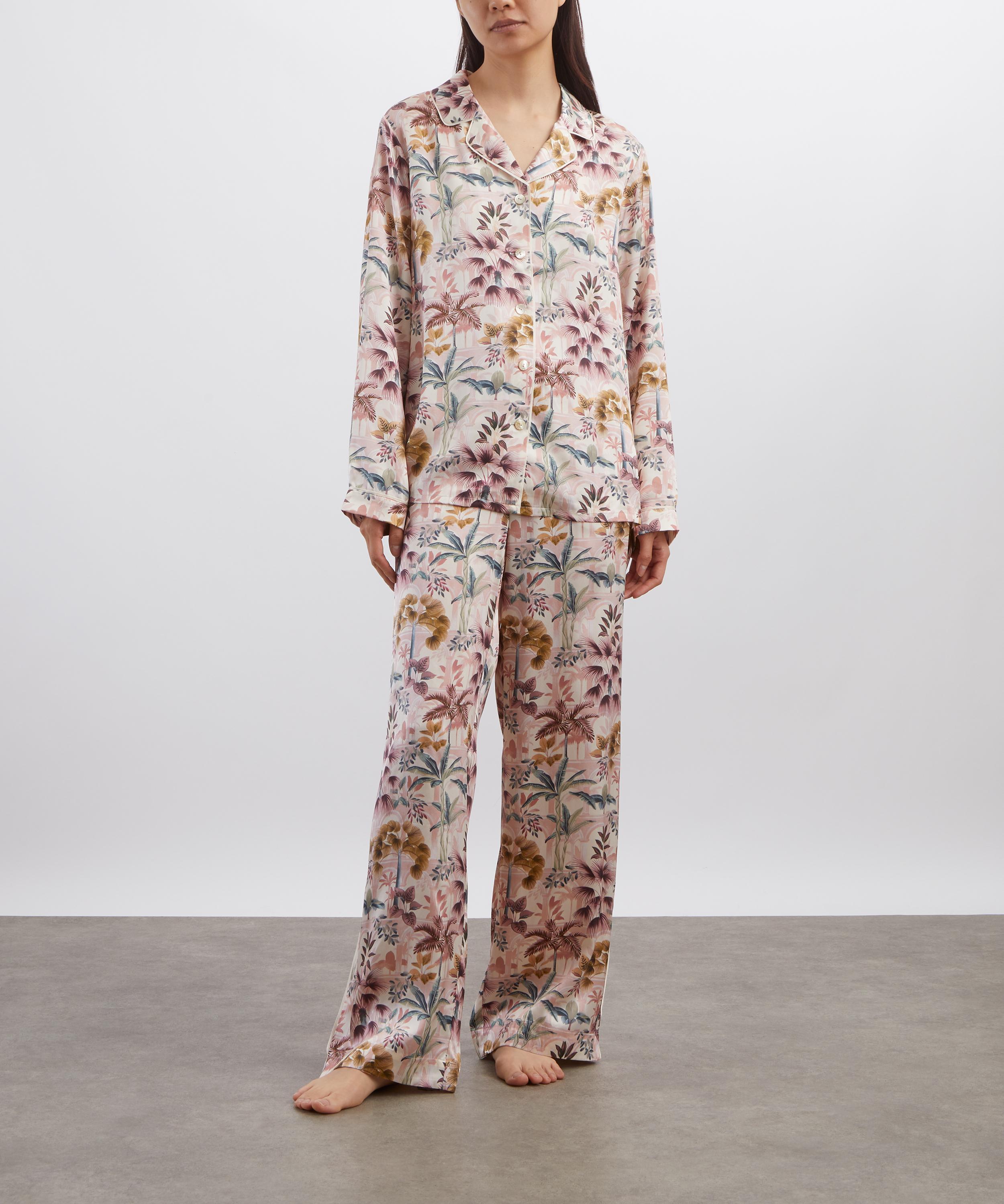 Liberty - Tropical Babylon Silk-Satin Pyjama Set image number 2