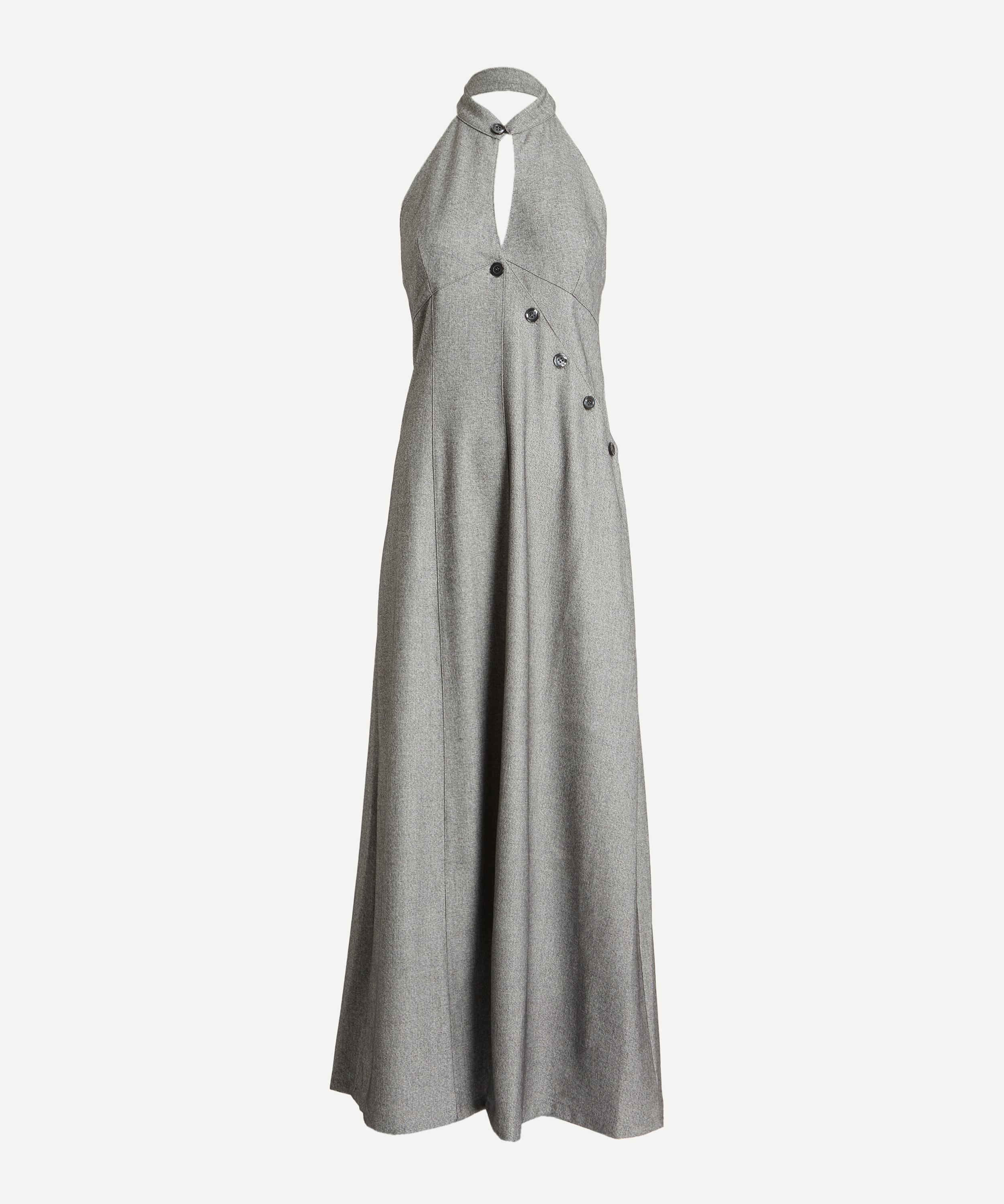 chloe halter maxi dress Coloma's linen blend dress