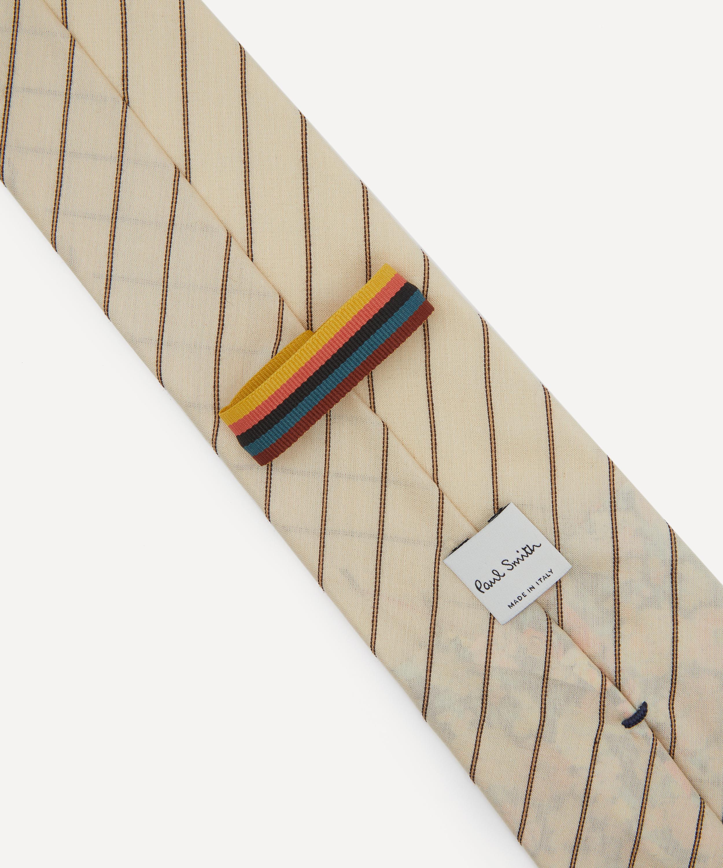 Paul Smith - Ecru and Blue Shirting Stripe Tie image number 2