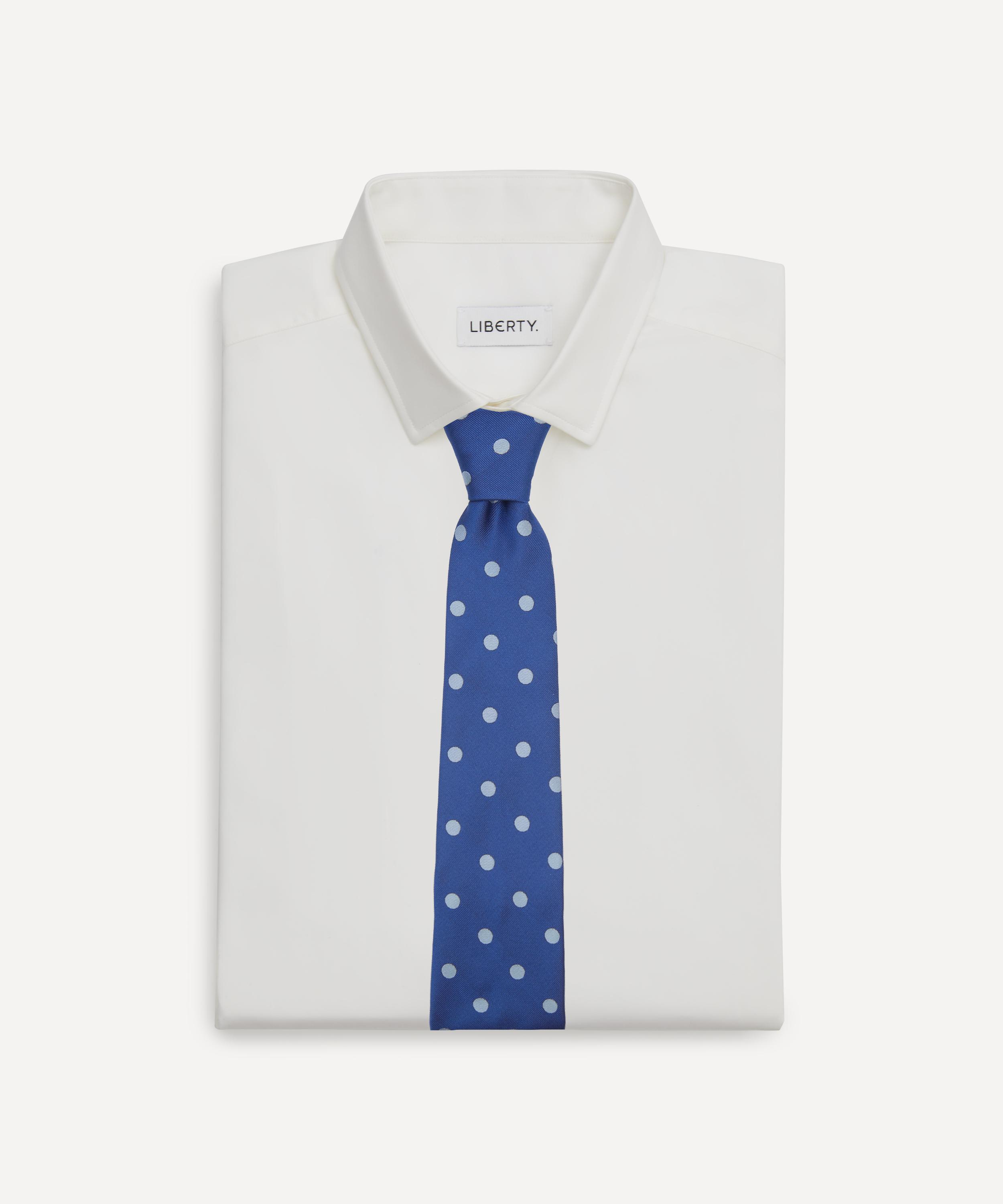 Paul Smith - Blue Two-Tone Polka Dot Silk Tie image number 1
