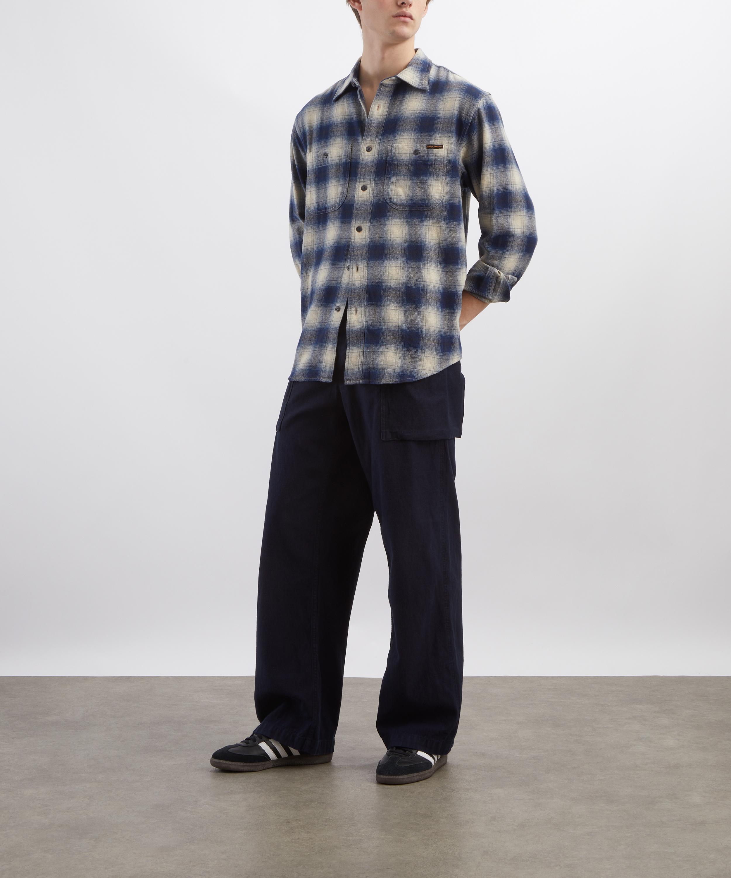 Nudie Jeans - Julian Checked Blue Worker Shirt image number 1