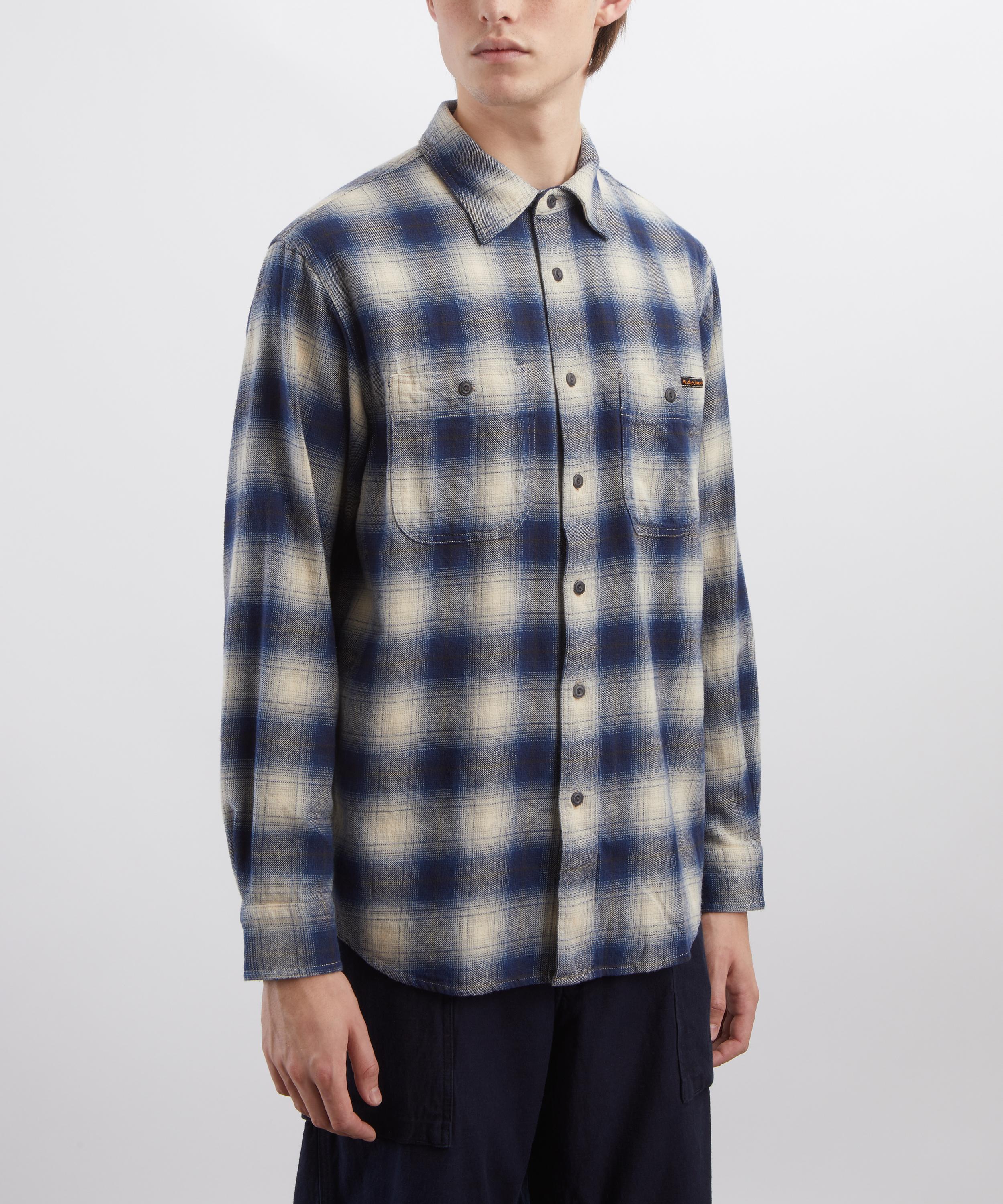 Nudie Jeans - Julian Checked Blue Worker Shirt image number 2