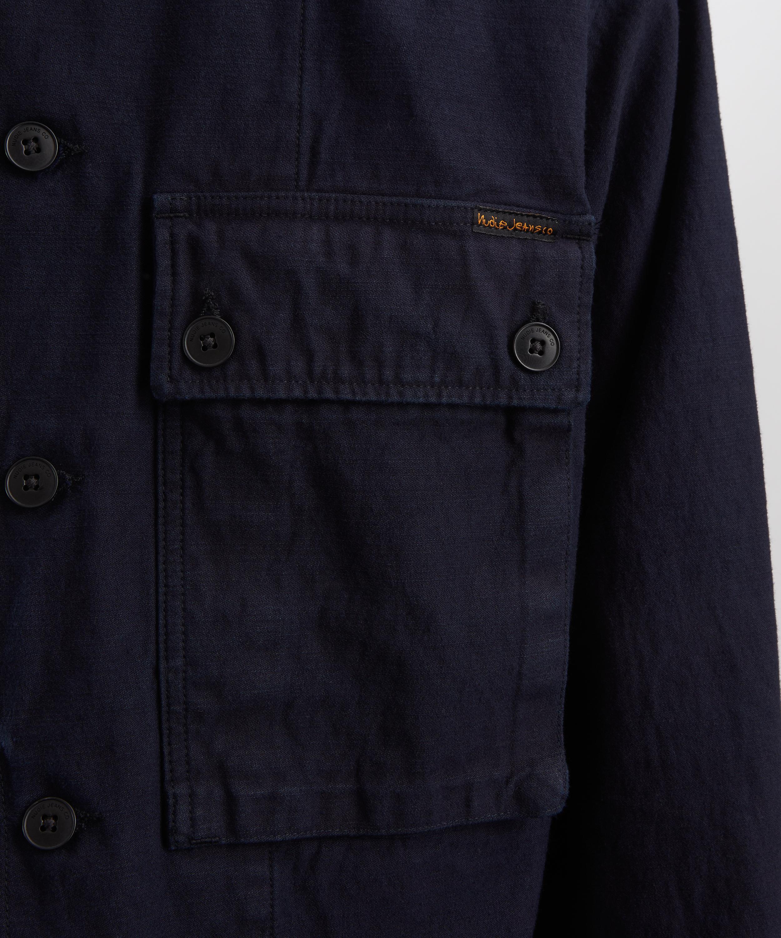 Nudie Jeans - Nino Back Sateen Indigo Shirt image number 4