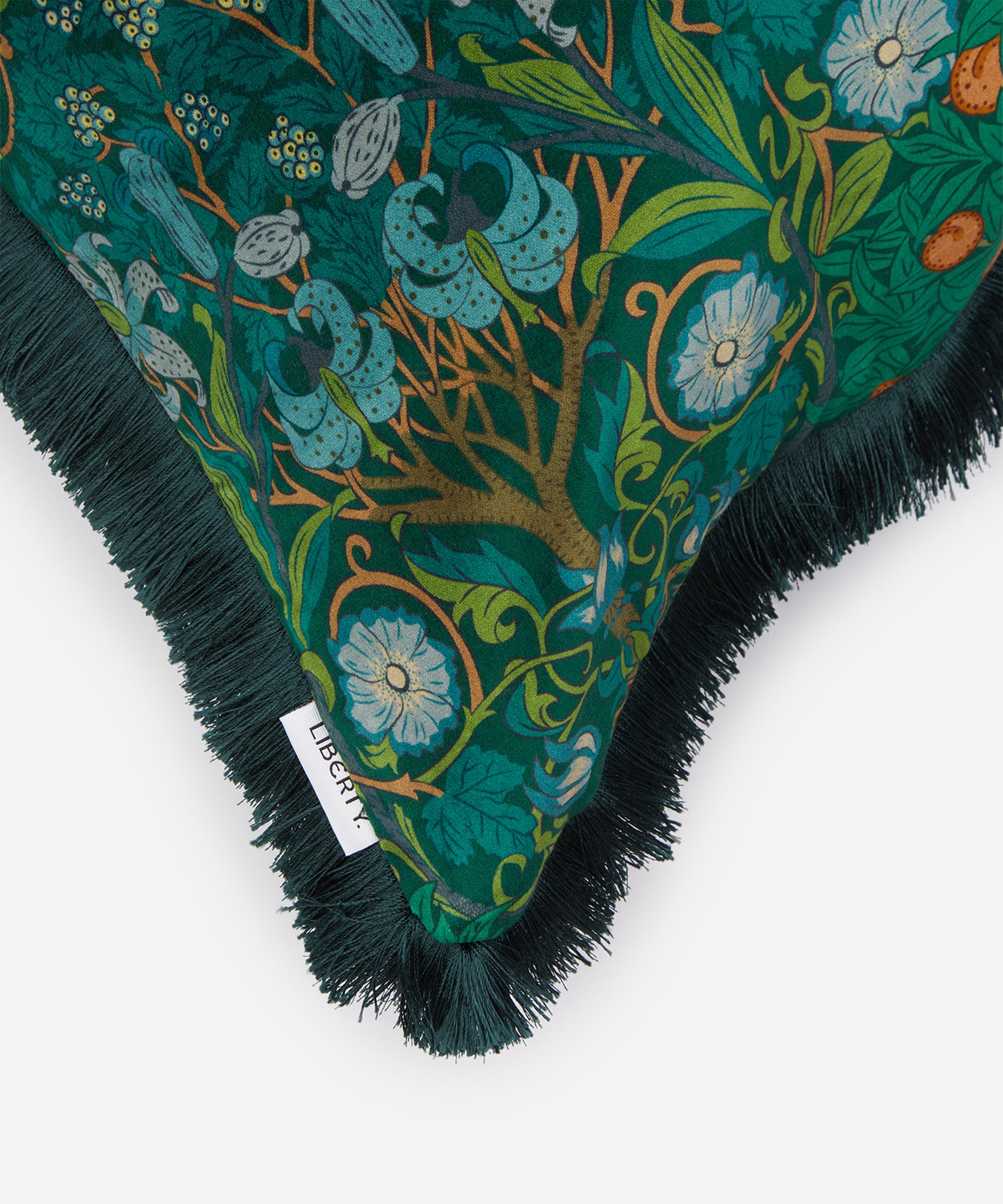 Liberty - Melbury Jade Velvet Fringed Cushion image number 2