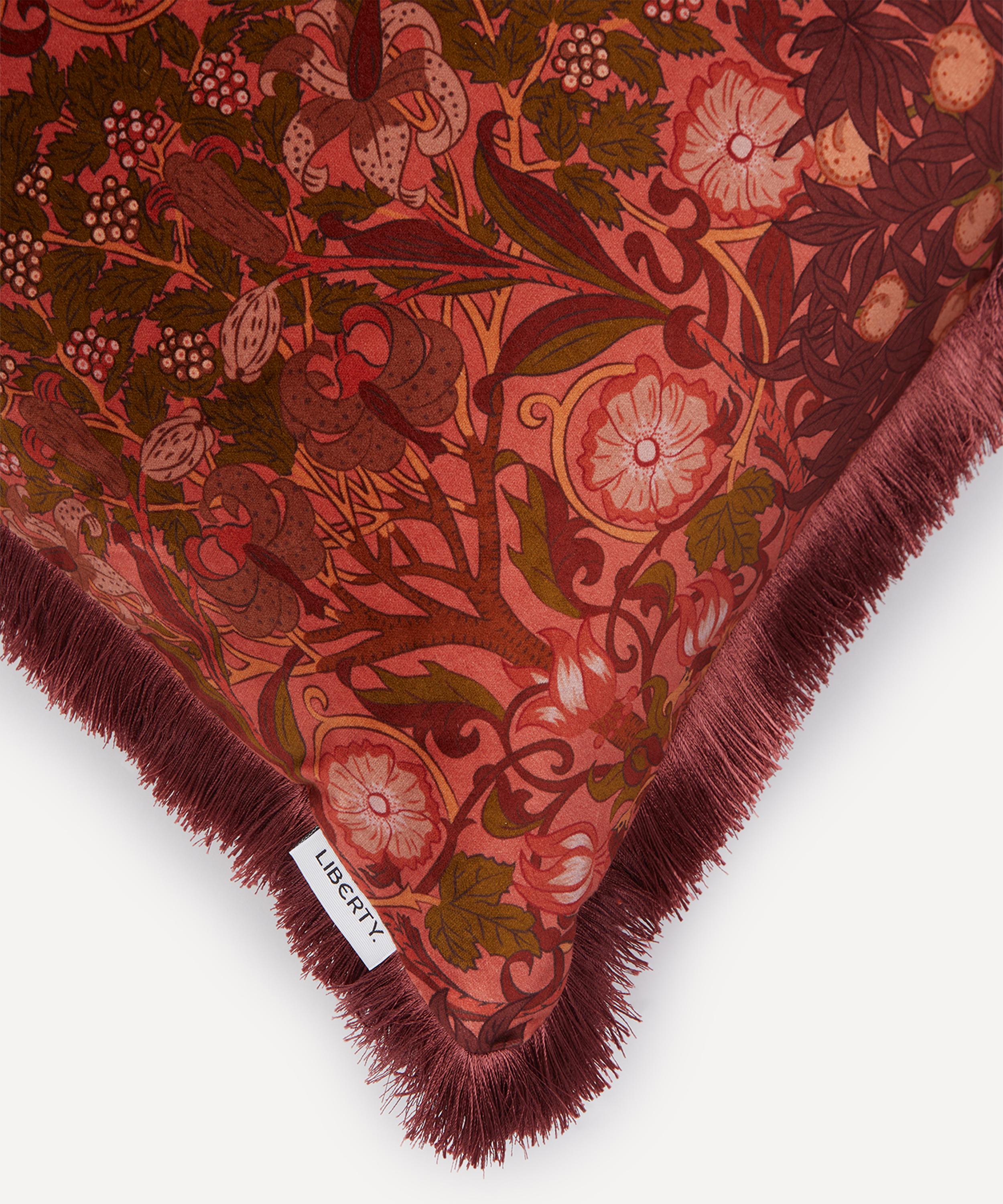 Liberty - Melbury Raspberry Velvet Fringed Cushion image number 2