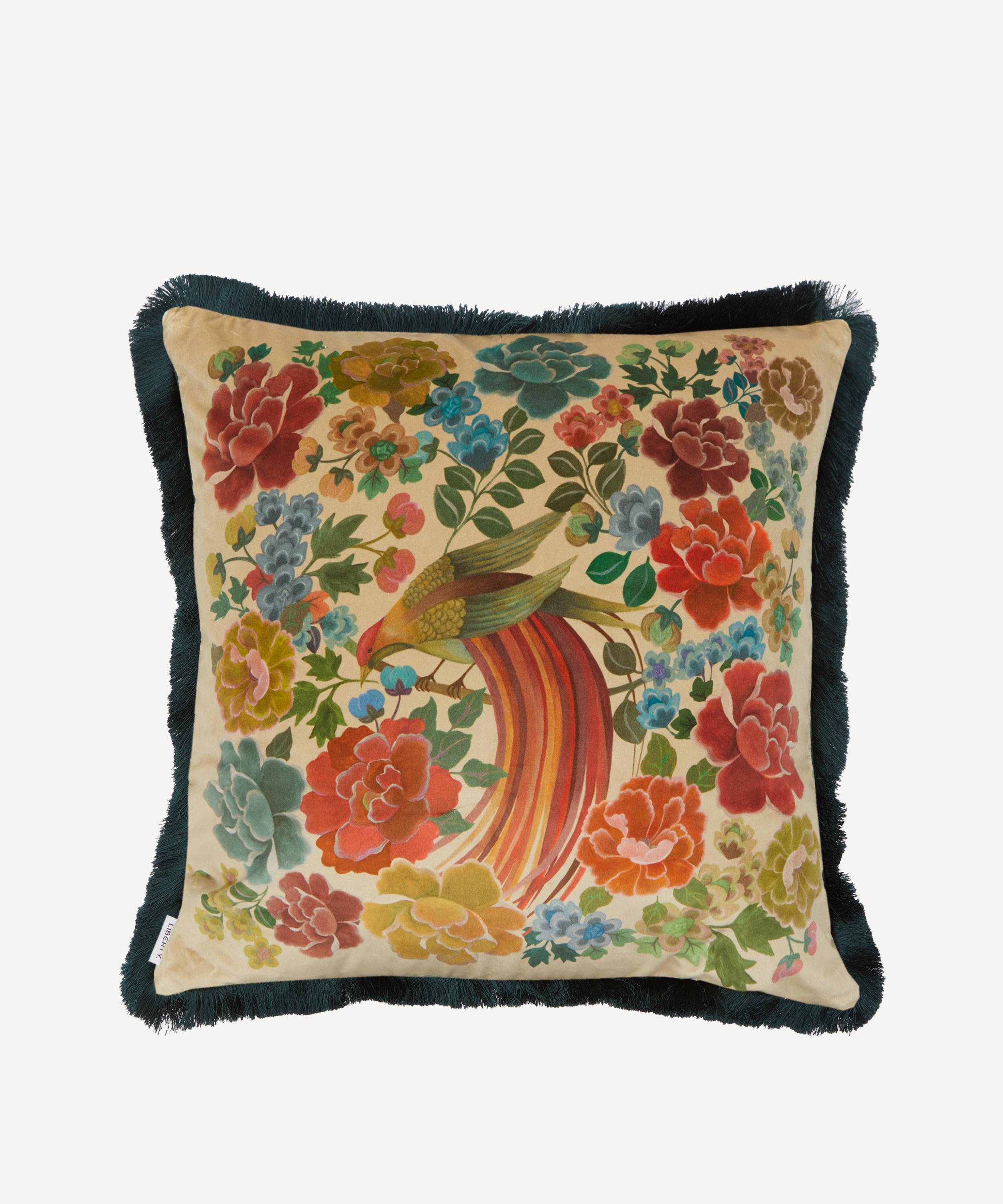 Liberty - Paradise Shawl Velvet Fringed Cushion image number 0