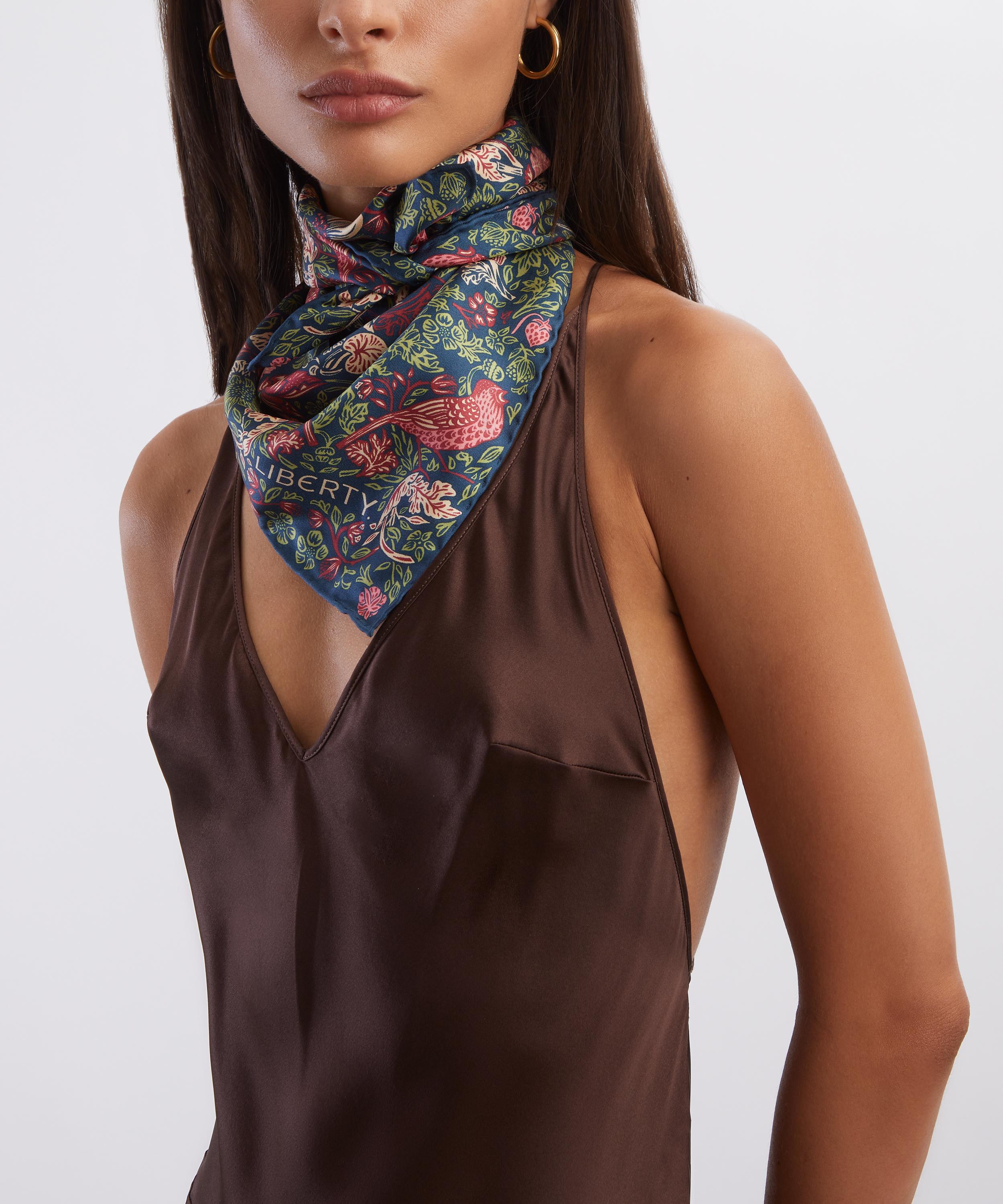 Liberty - Strawberry Meadowfield Silk Scarf 70 image number 1