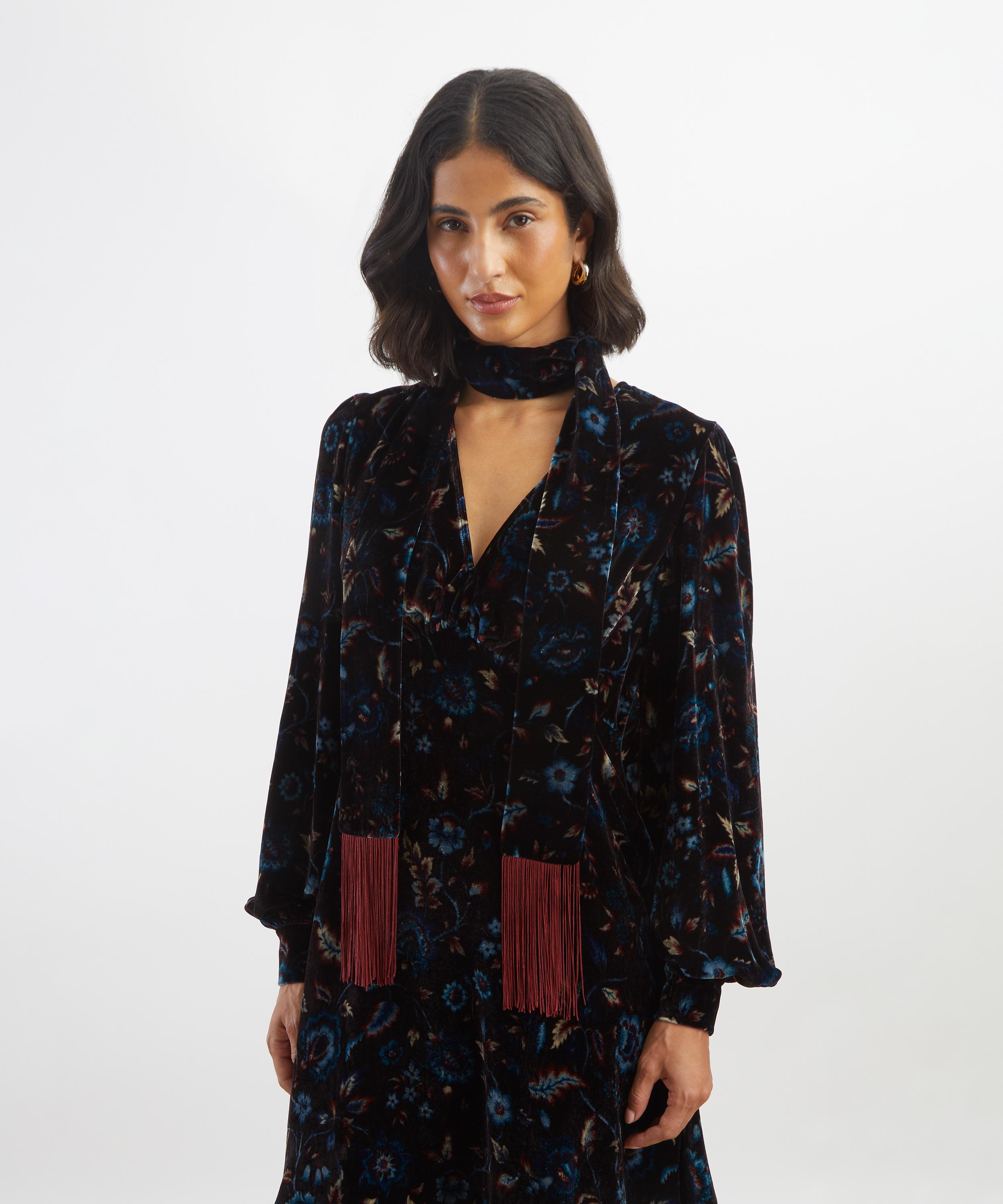 Liberty - Lena Belle Skinny Velvet Scarf image number 1