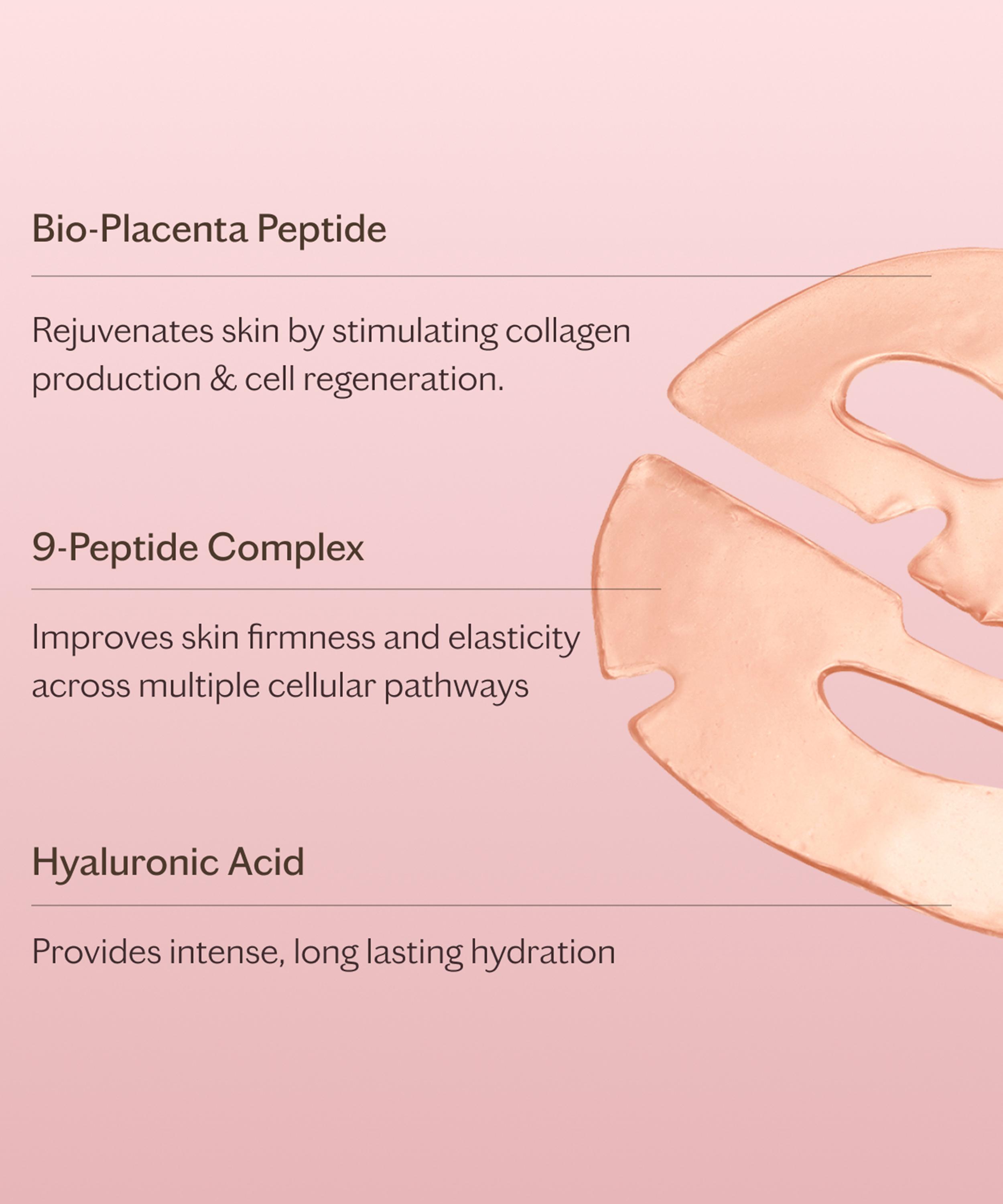 MZ Skin - Bio-Placenta Peptide Reviving Hydrogel Face Mask Pack of 5 image number 2