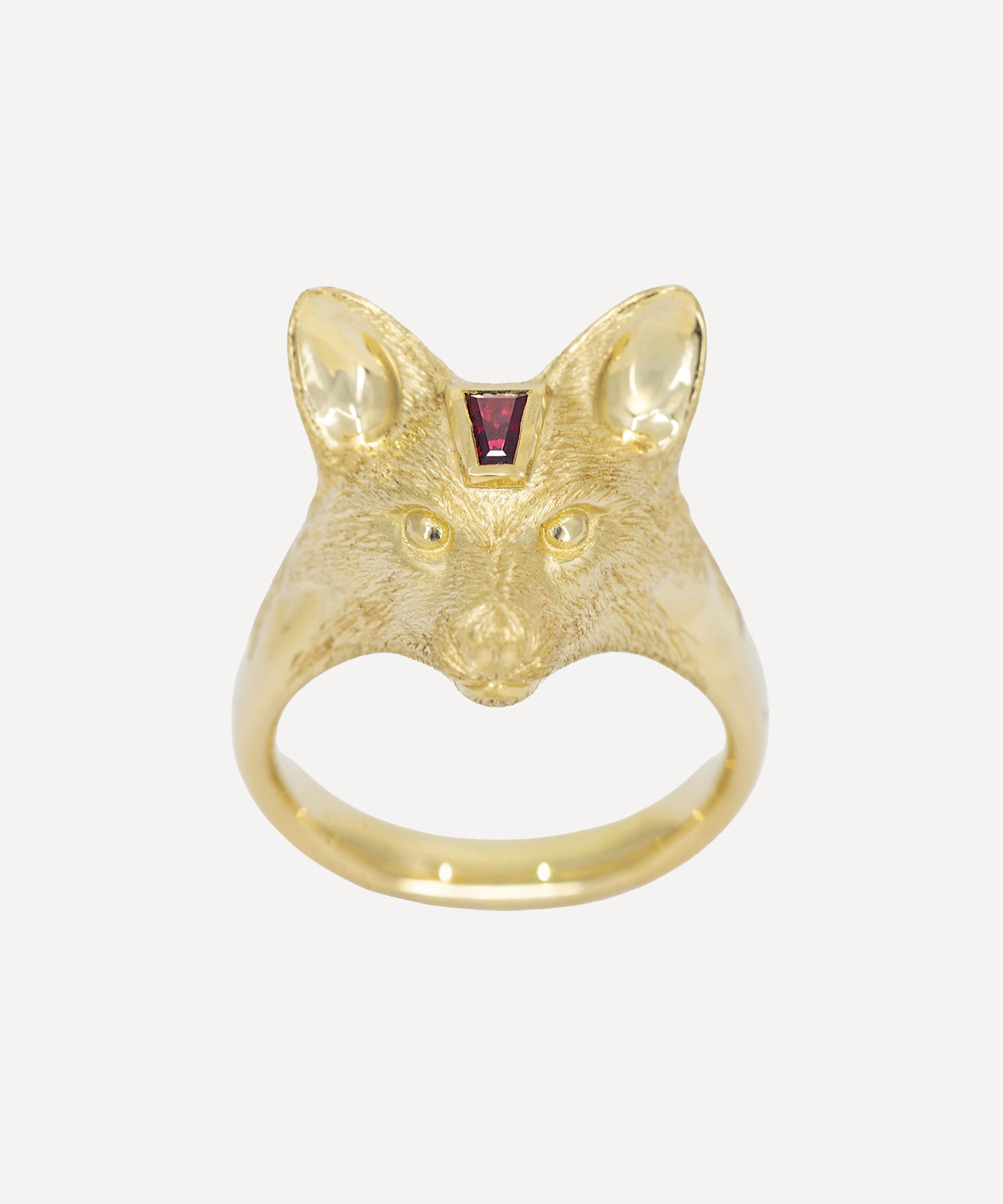Hargreaves Stockholm - 18ct Gold Guardian Fox Ring image number 0