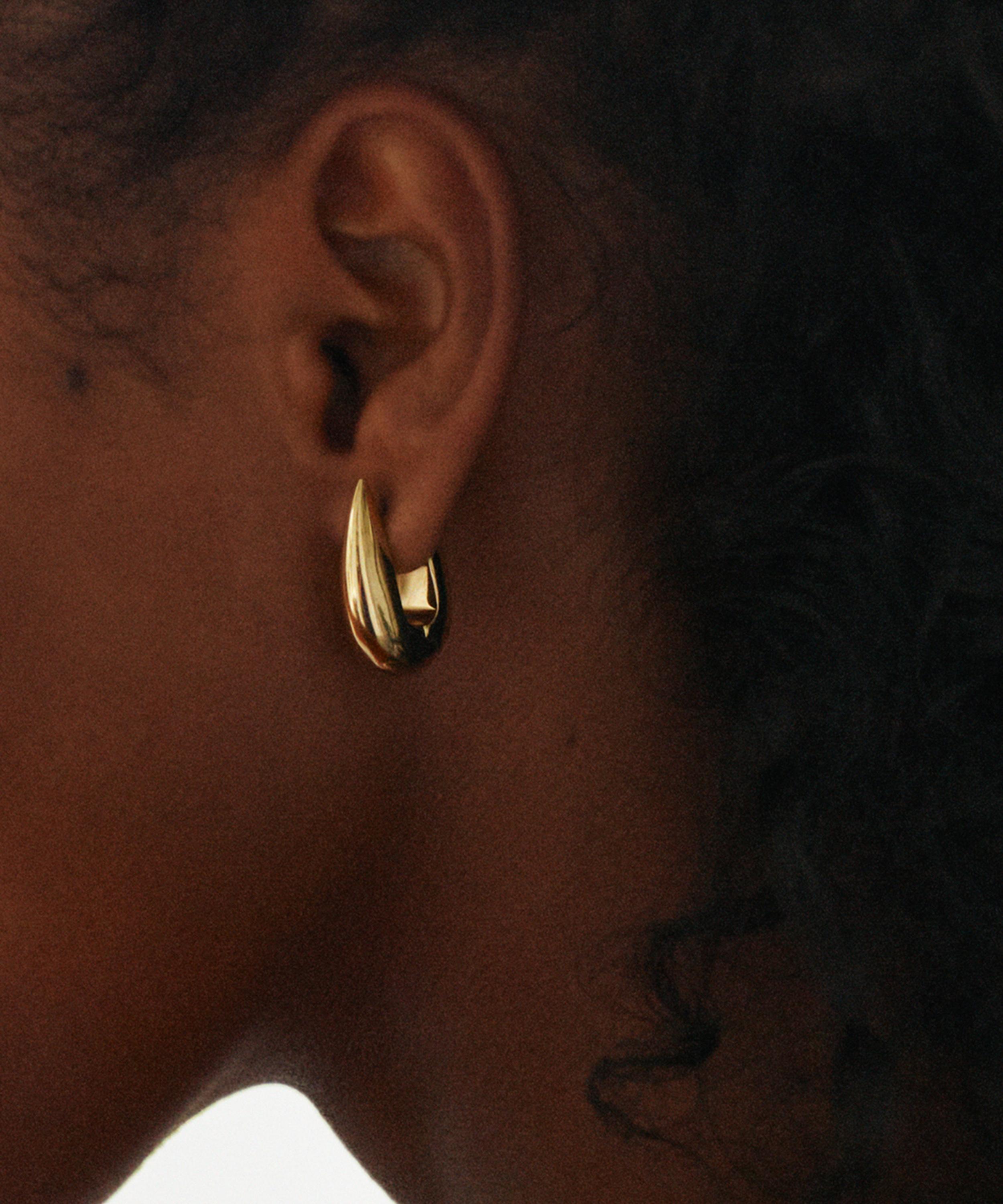 Edblad - 14ct Gold-Plated Large Crest Hoop Earrings image number 1