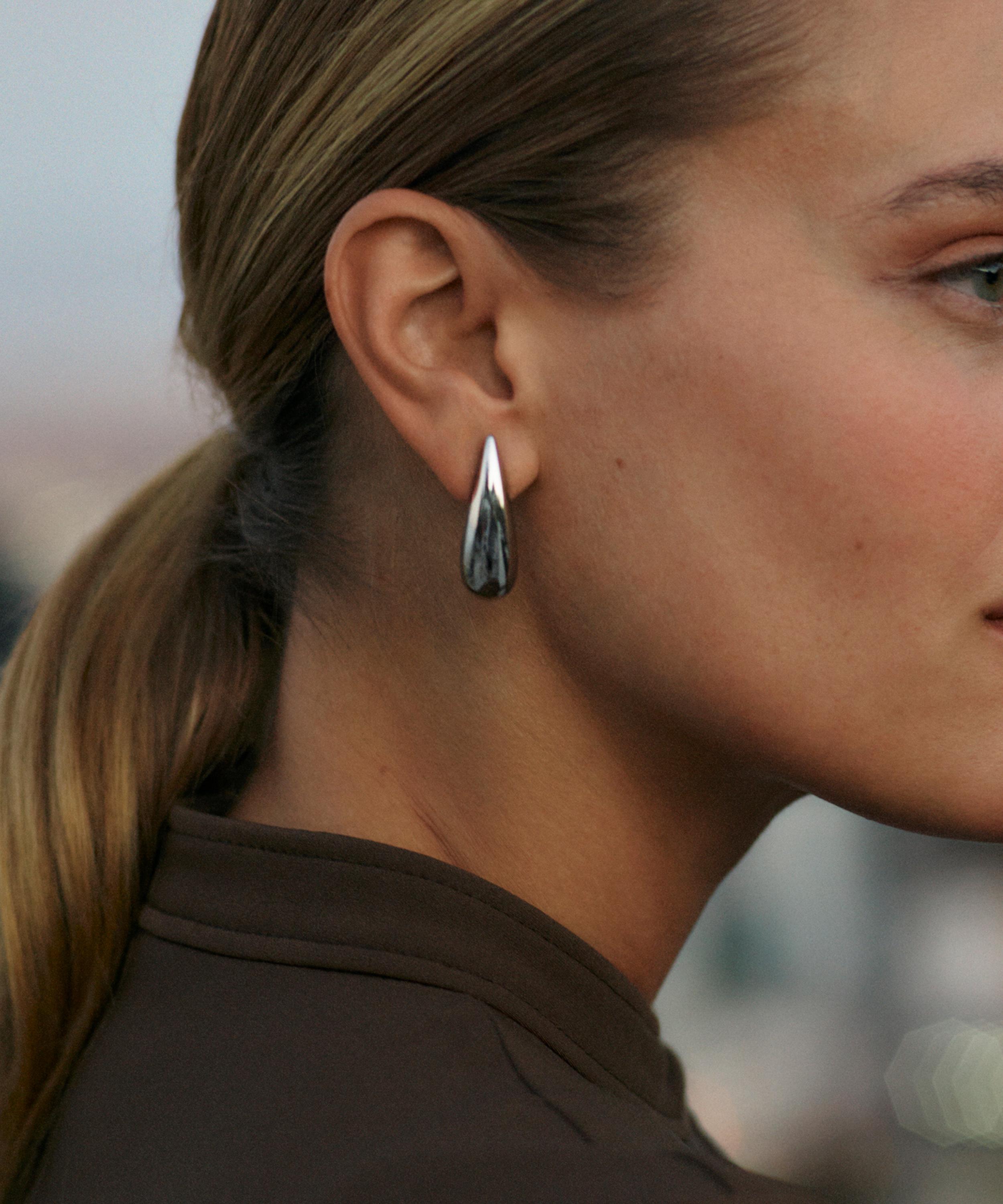 Edblad - Stainless Steel Large Crest Stud Earrings image number 1