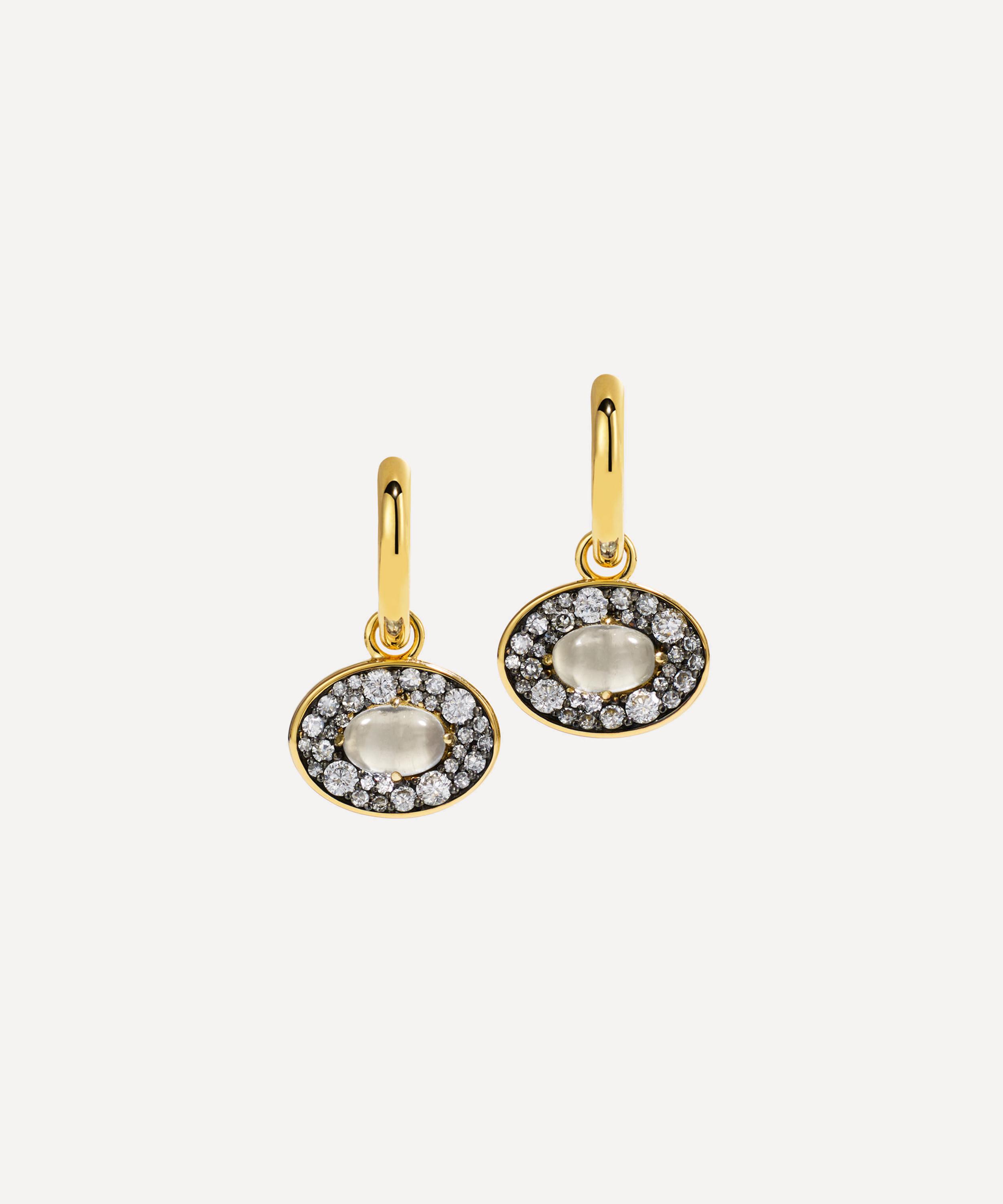 By Pariah - 14ct Gold Reverie White Topaz Hoop Earrings image number 0