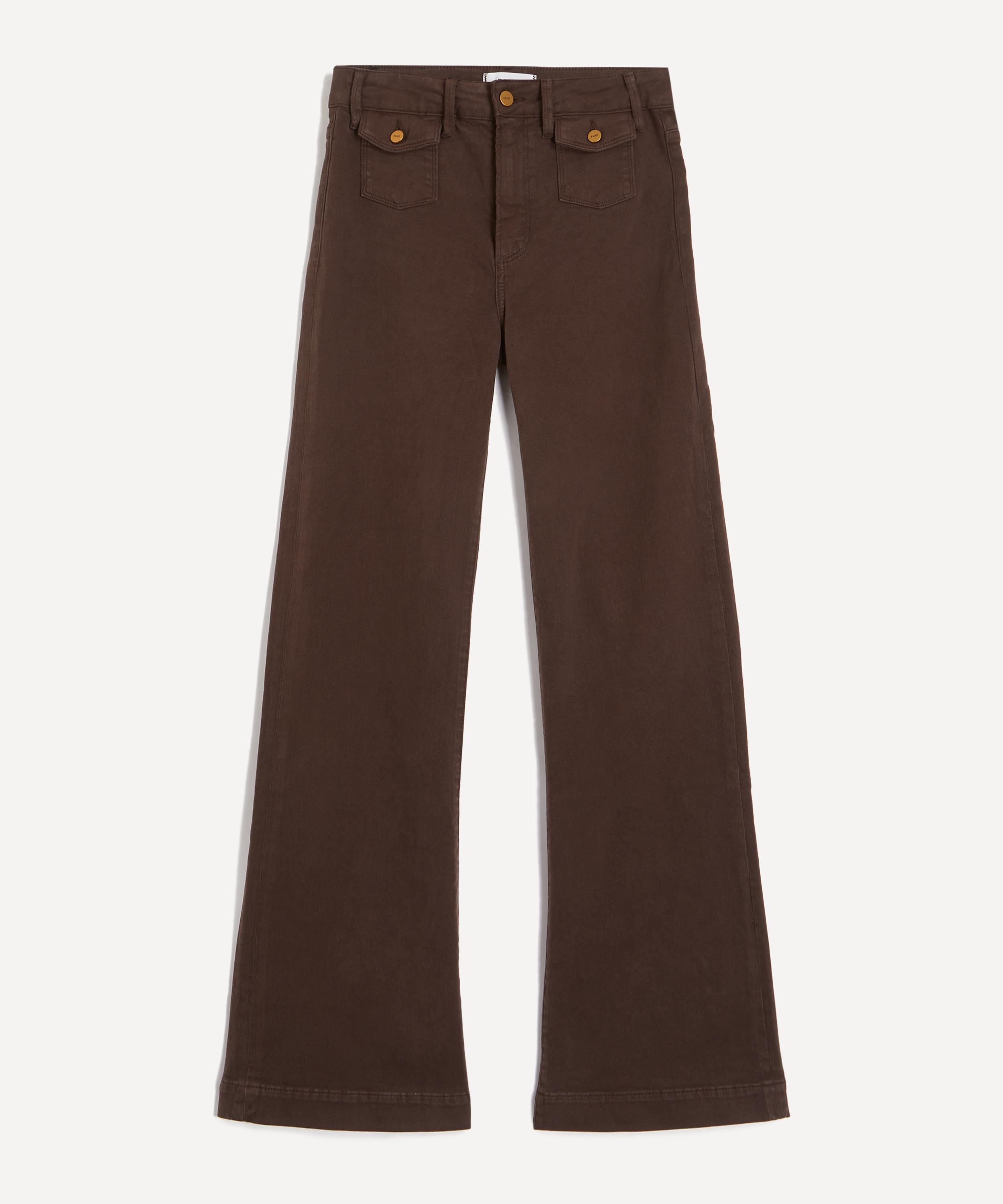 Paige - Leenah 32 Wide-Leg Jeans in Rich Chocolate