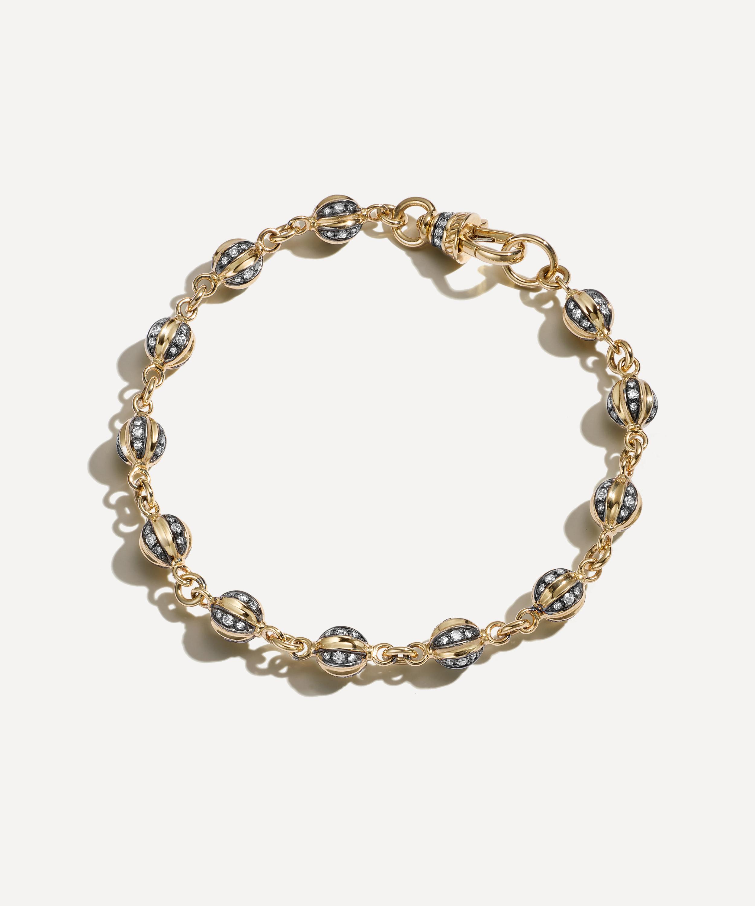 Lucy Delius - 14ct Gold Diamond Ball Breaker Bracelet image number 0