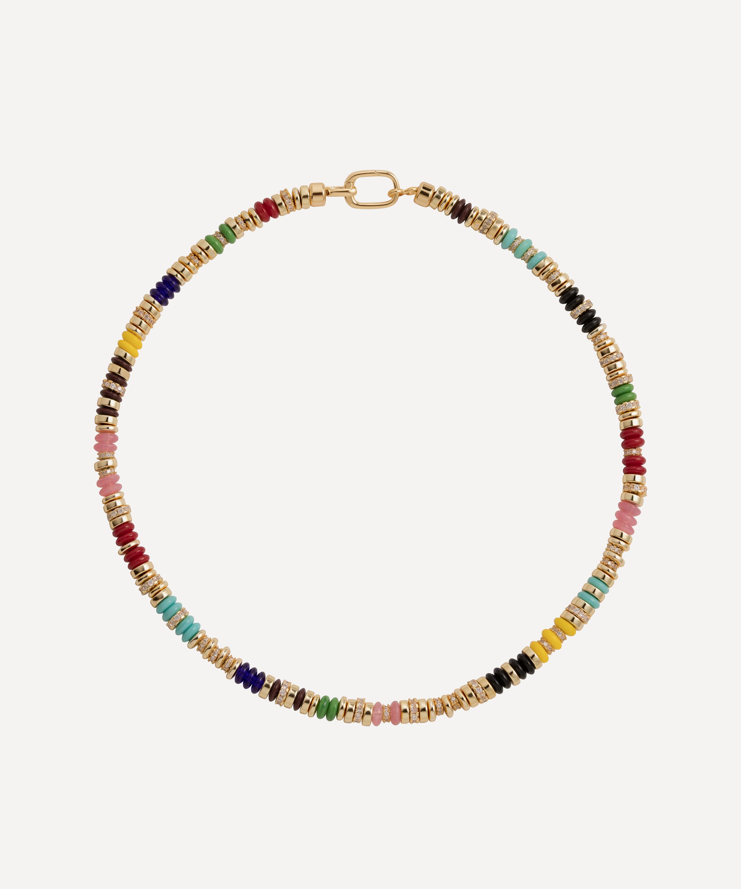 Martha Calvo - 14ct Gold-Plated Mosaic Beaded Necklace