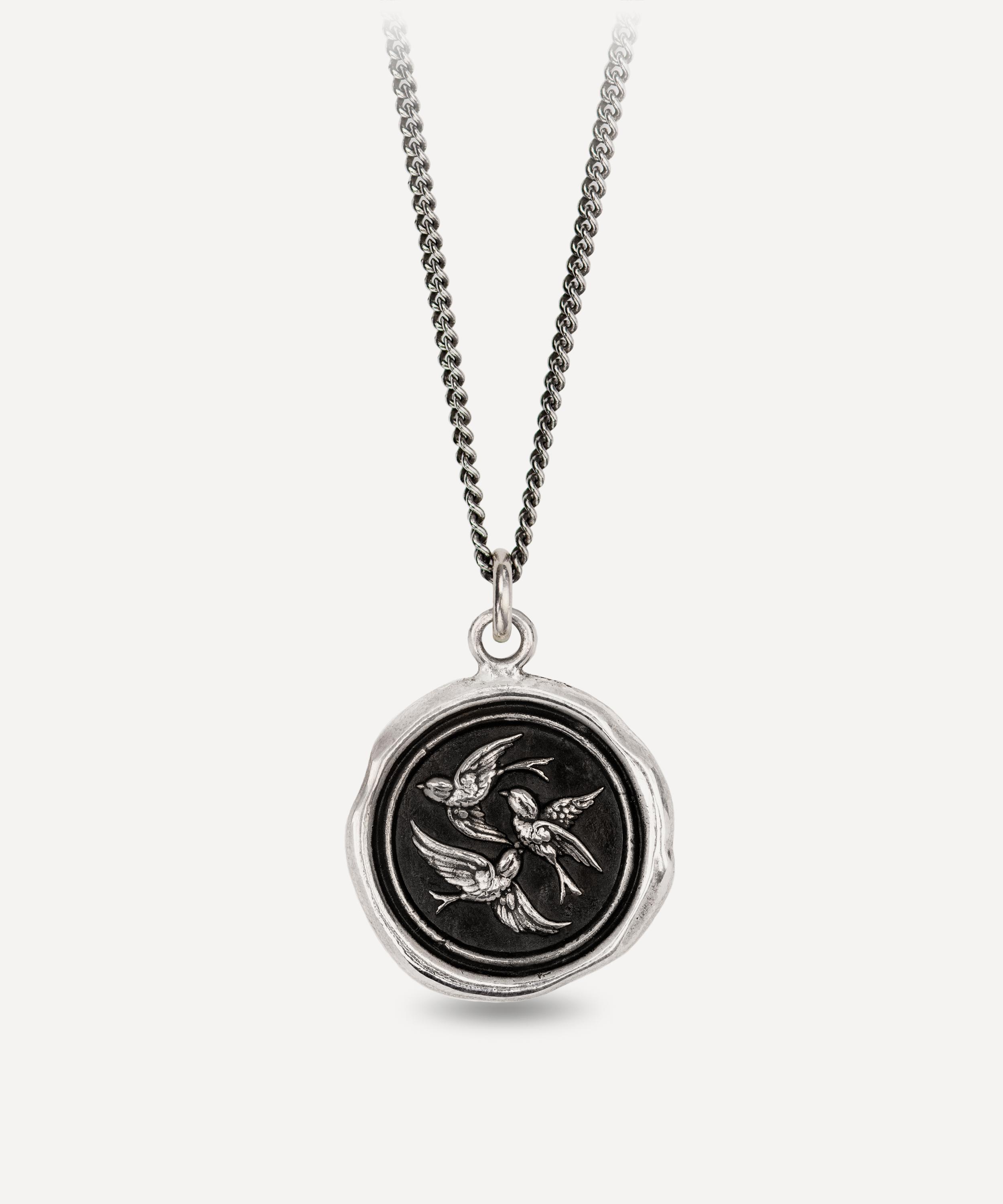 Pyrrha - Sterling Silver Birds of a Feather Talisman Necklace