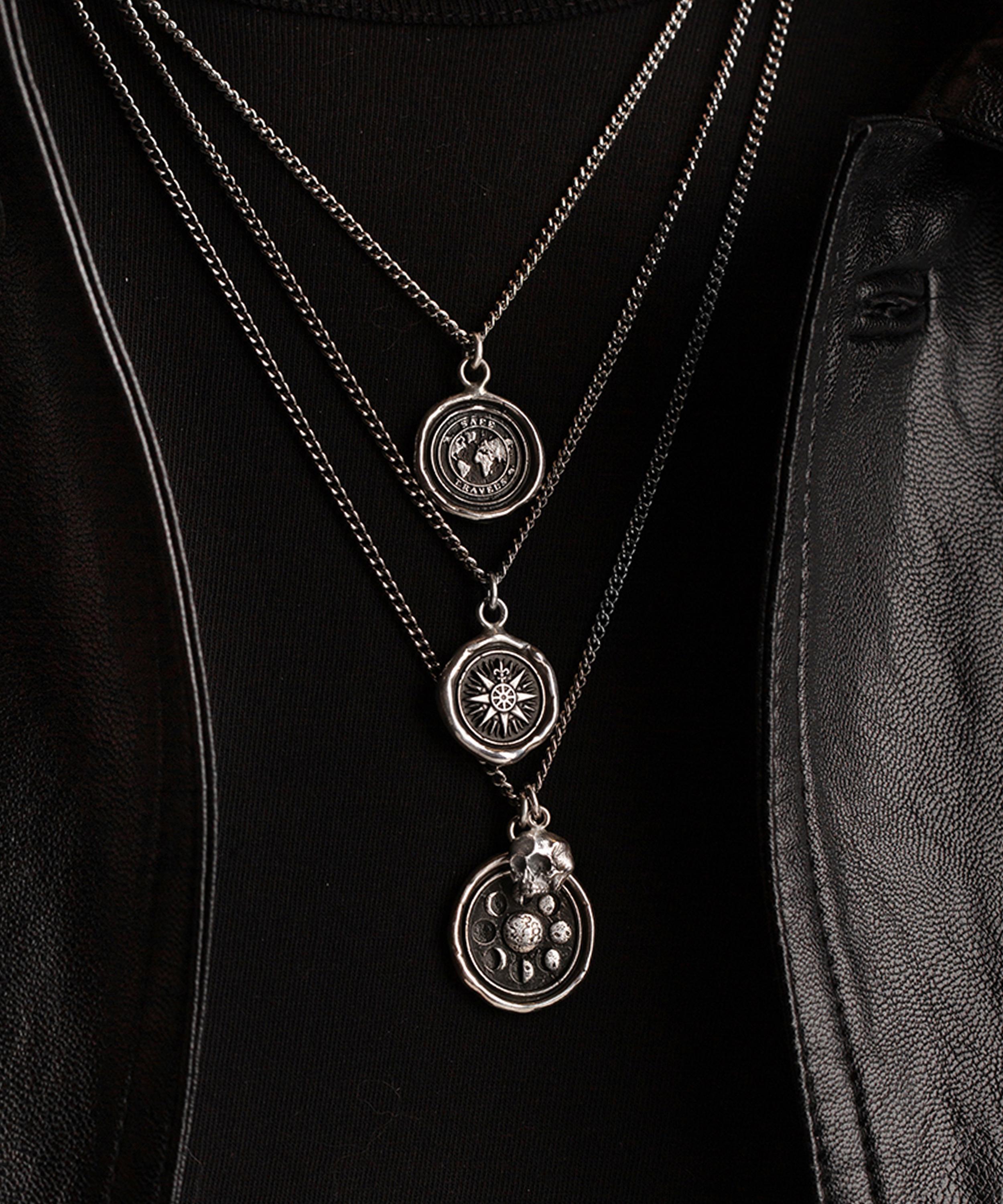 Pyrrha - Sterling Silver Moon Phases Talisman Necklace image number 3