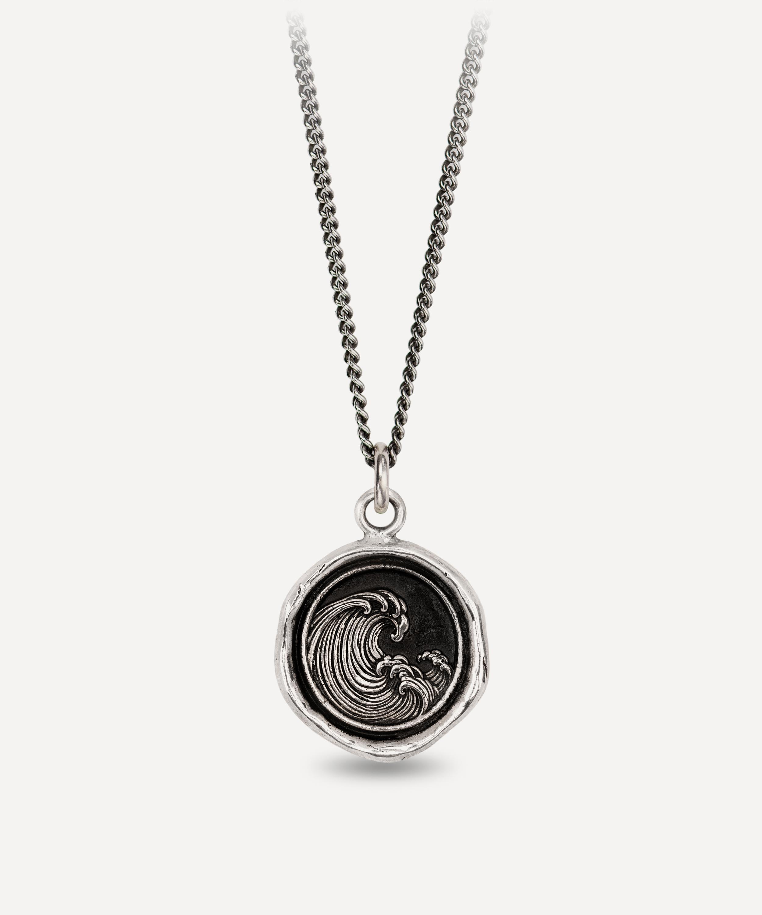 Pyrrha - Sterling Silver Wave Talisman Necklace image number 0
