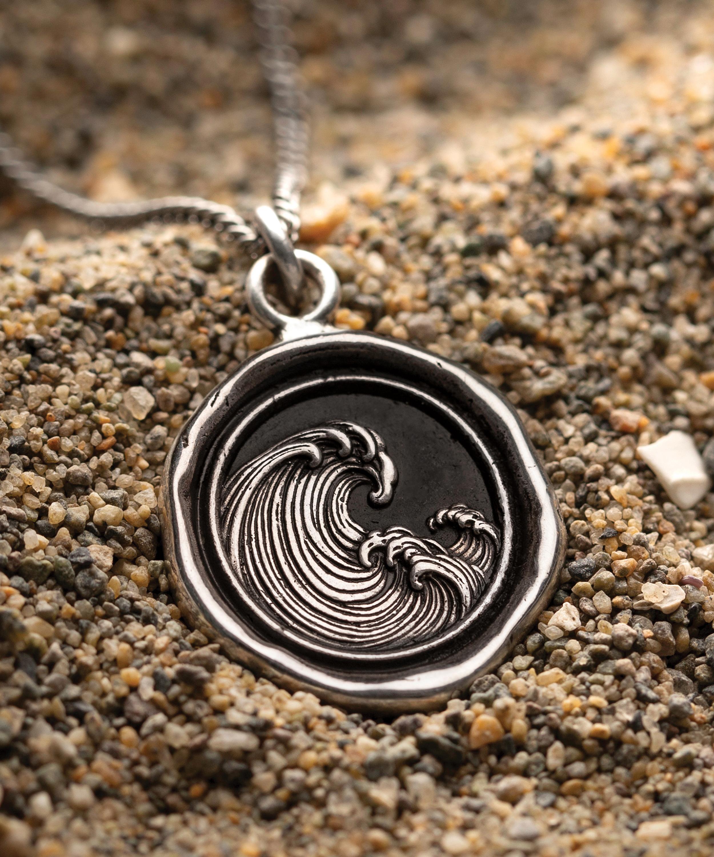 Pyrrha - Sterling Silver Wave Talisman Necklace image number 2