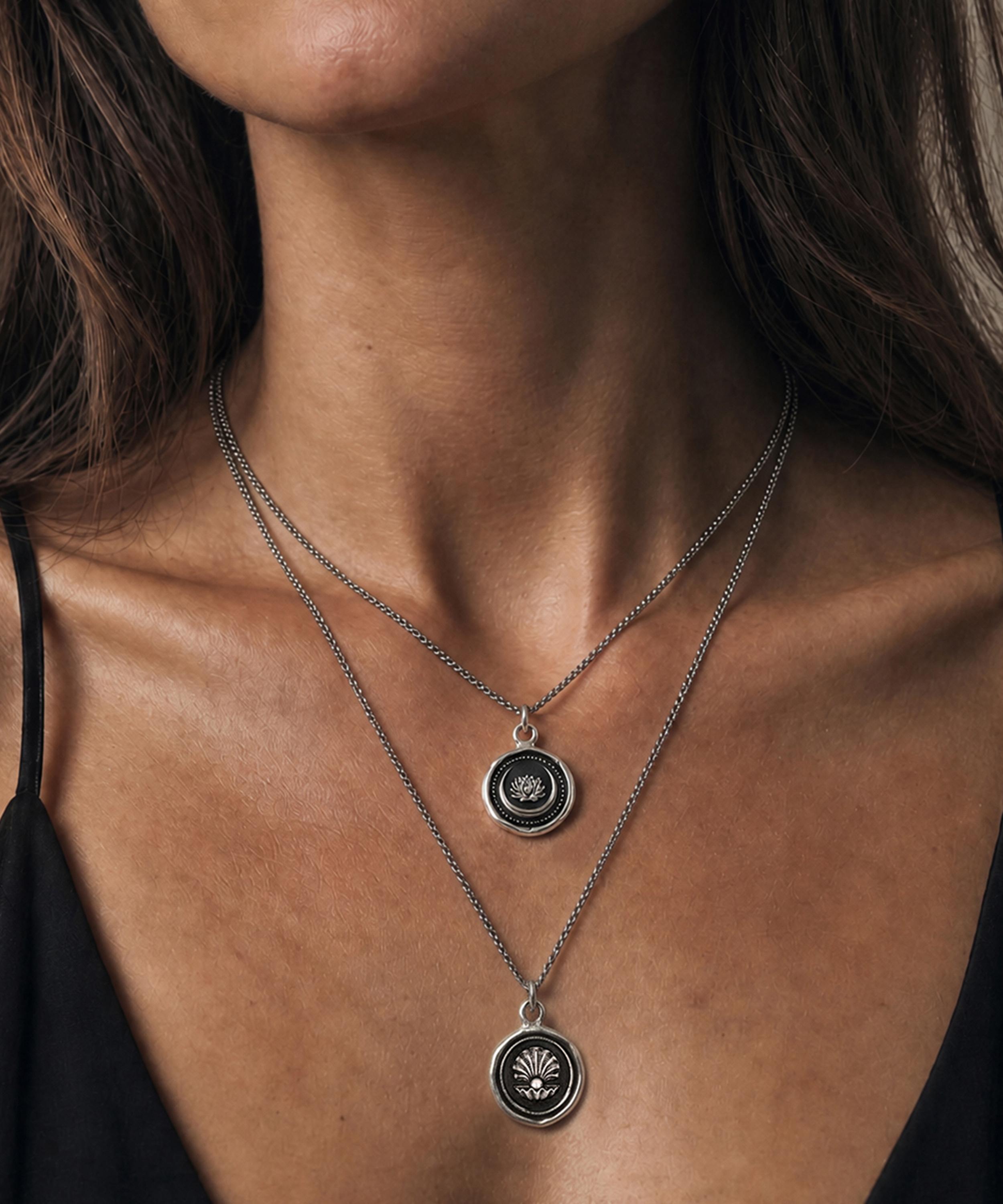 Pyrrha - Sterling Silver The World Is Your Oyster Talisman Necklace image number 3