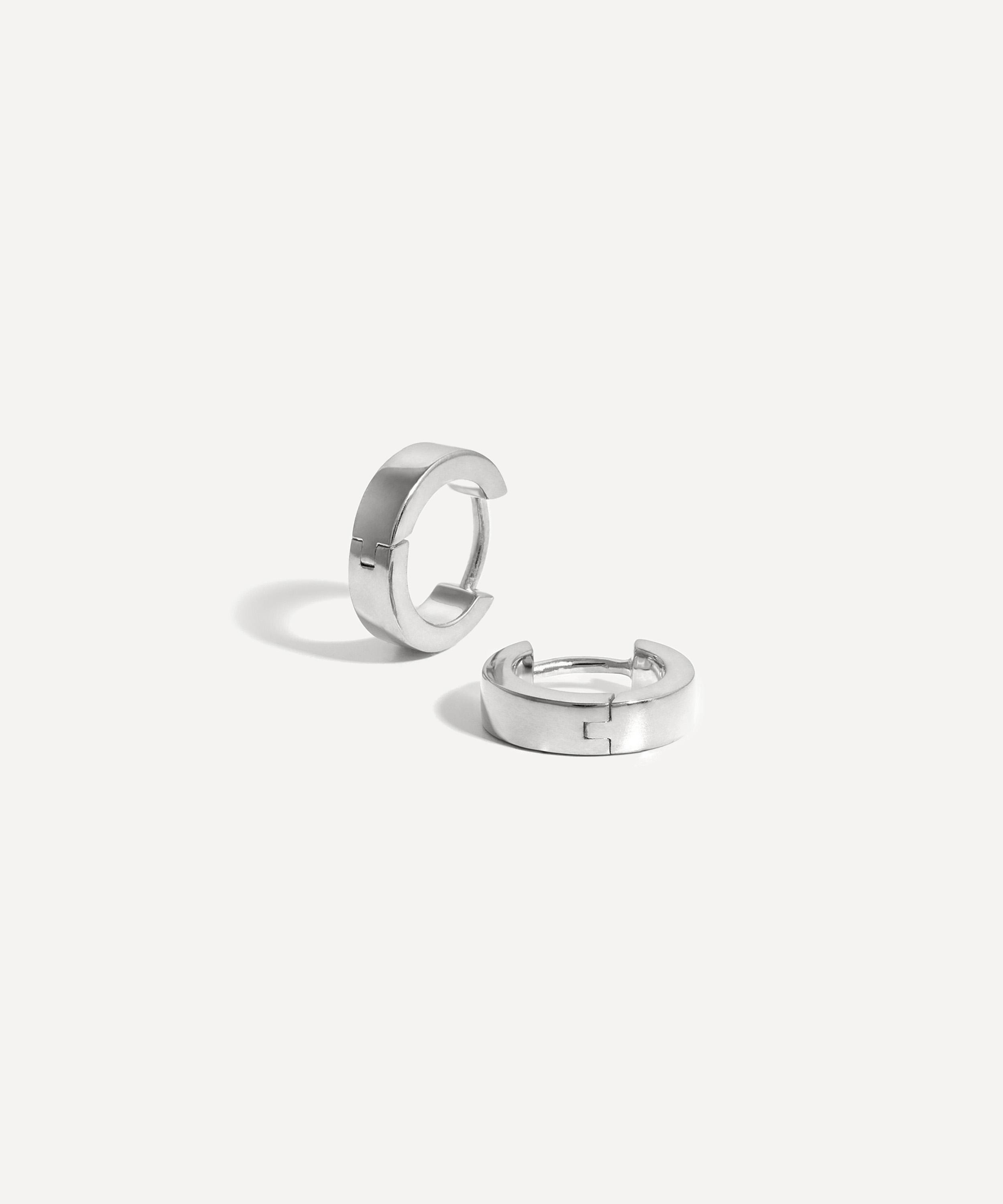 Missoma - Rhodium-Plated Chubby Tunnel Huggie Hoop Earrings image number 0