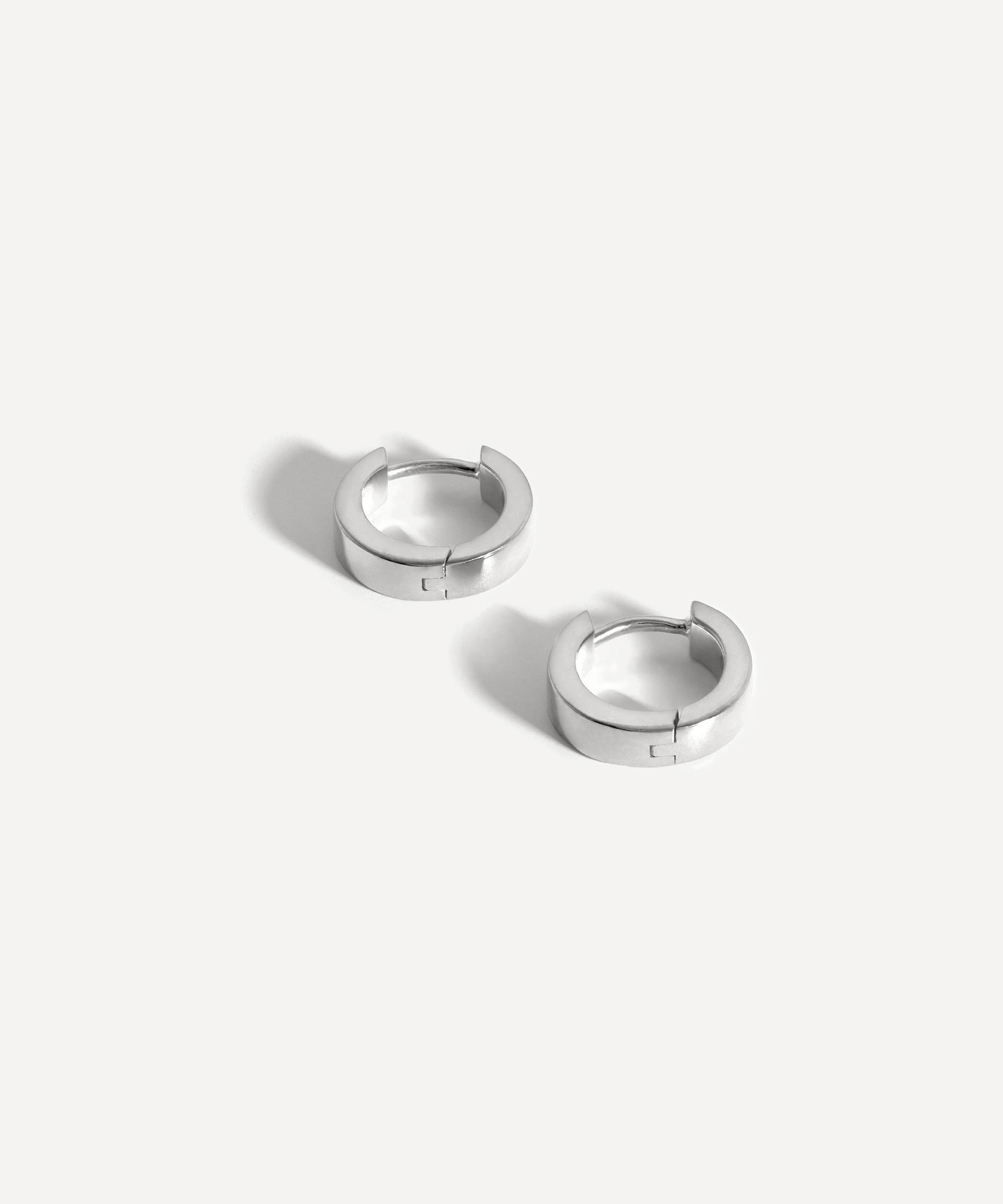 Missoma - Rhodium-Plated Chubby Tunnel Huggie Hoop Earrings image number 1