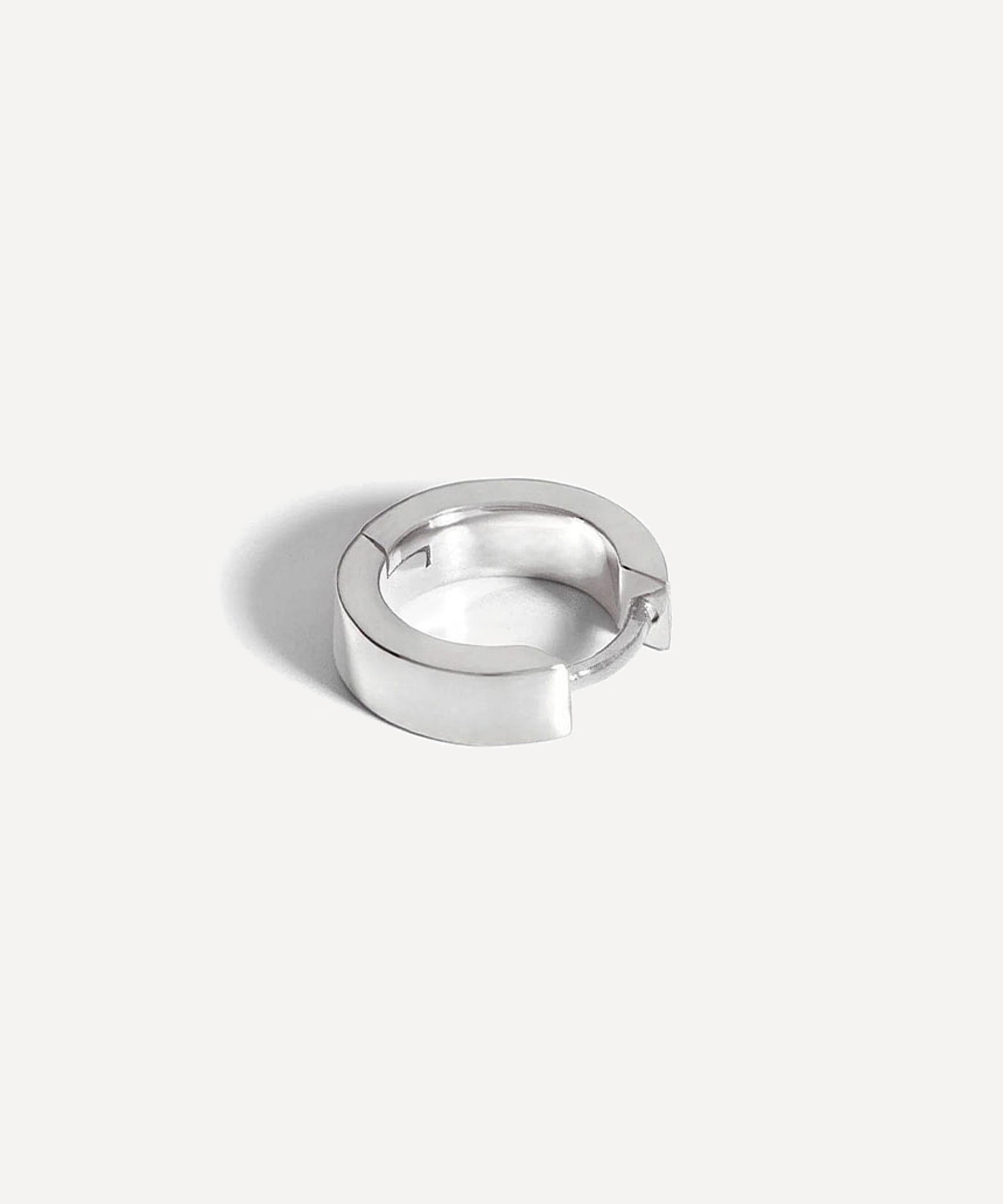 Missoma - Rhodium-Plated Chubby Tunnel Huggie Hoop Earrings image number 2