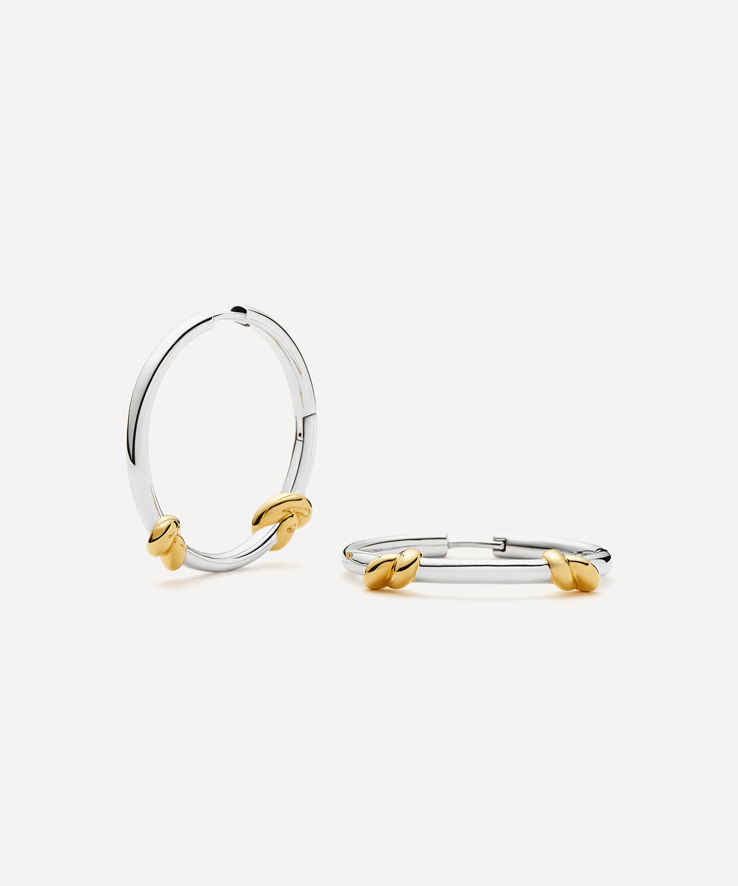 Missoma - Lucy Williams x Missoma Mixed Metal Medium Double Knot Hoop Earrings