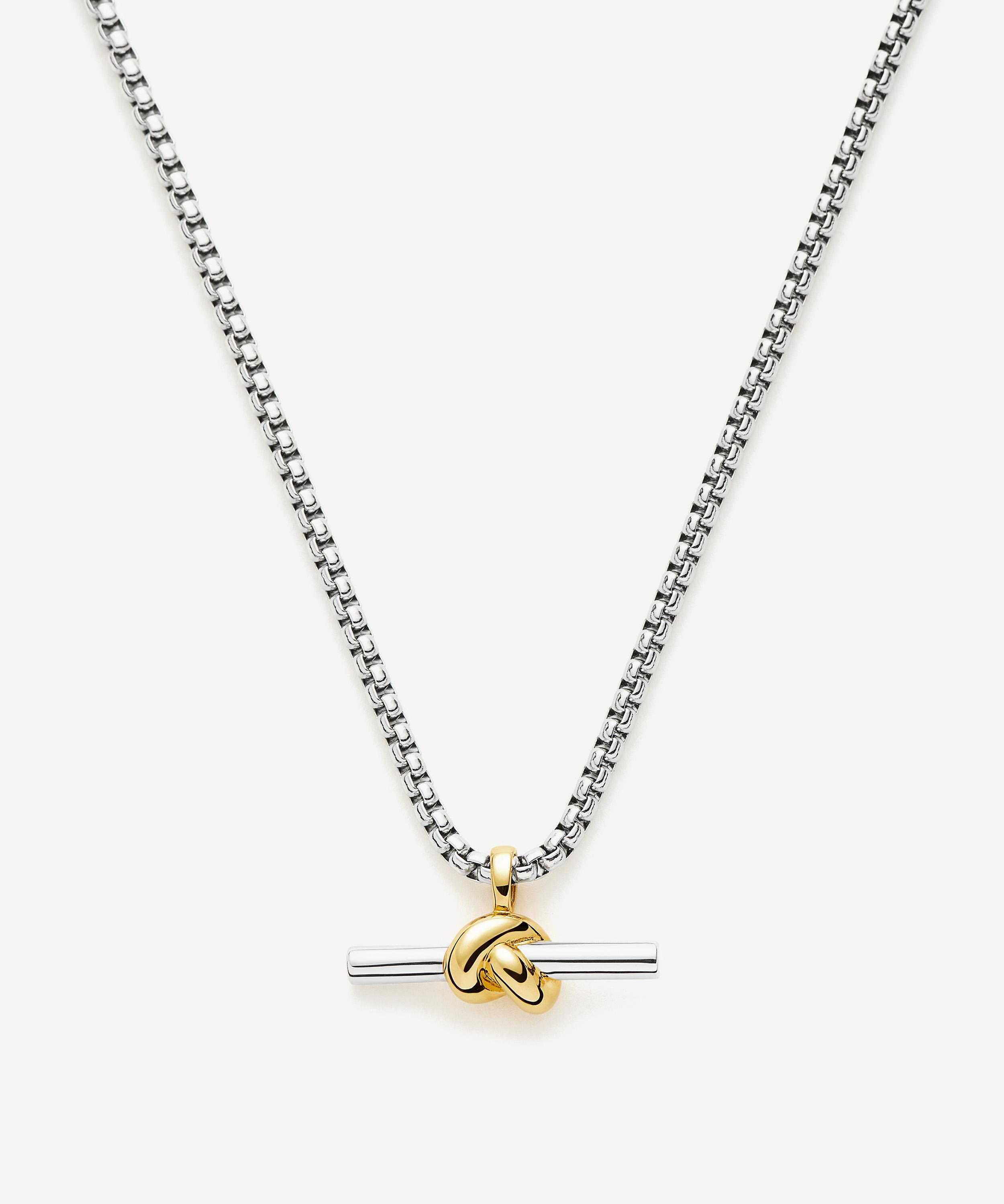 Missoma - X Lucy Williams Mixed Metal Chunky Knot T-Bar Pendant Necklace