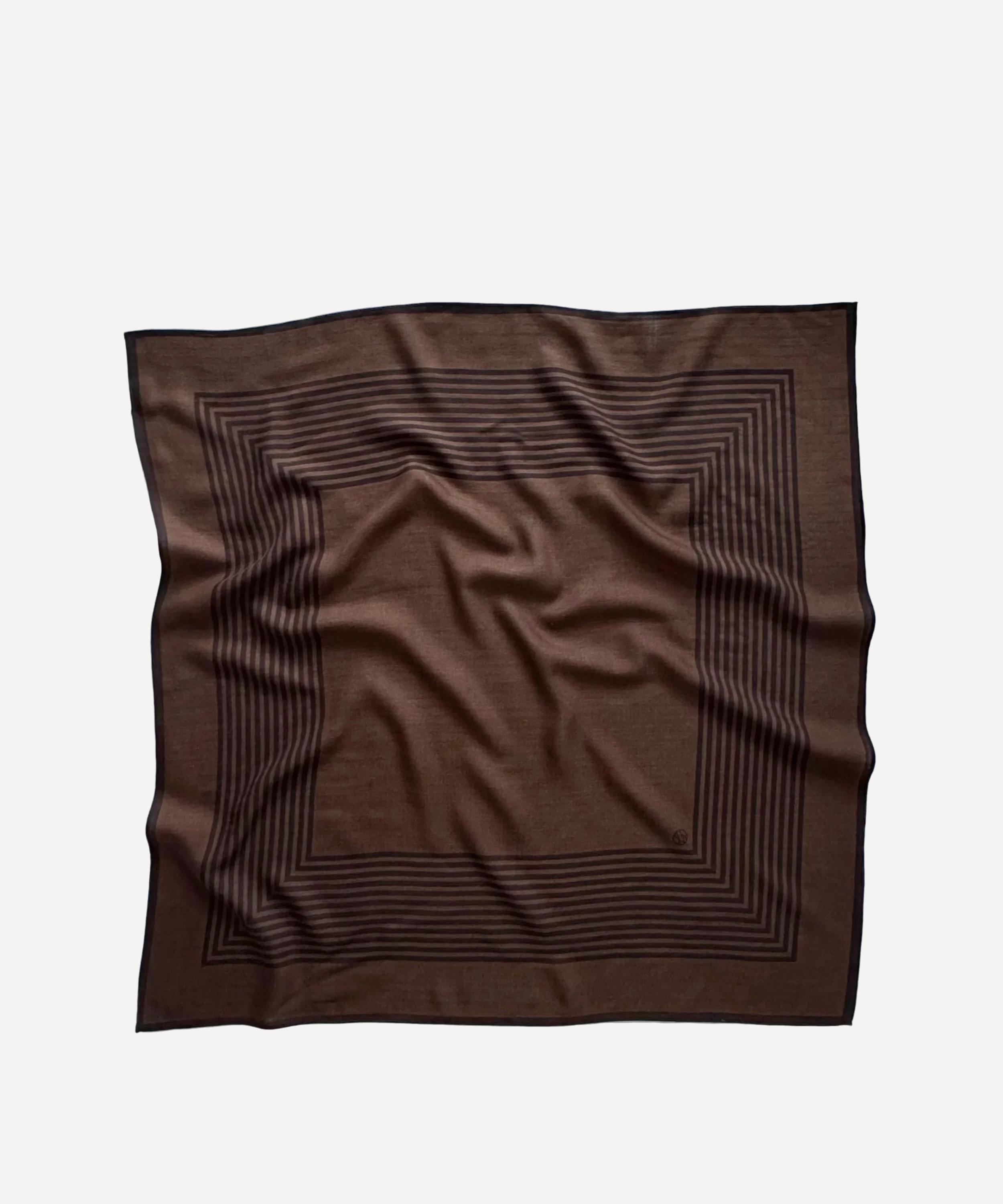 Le Scarf - Wool Silk Blend Scarf Striped 80cm image number 0