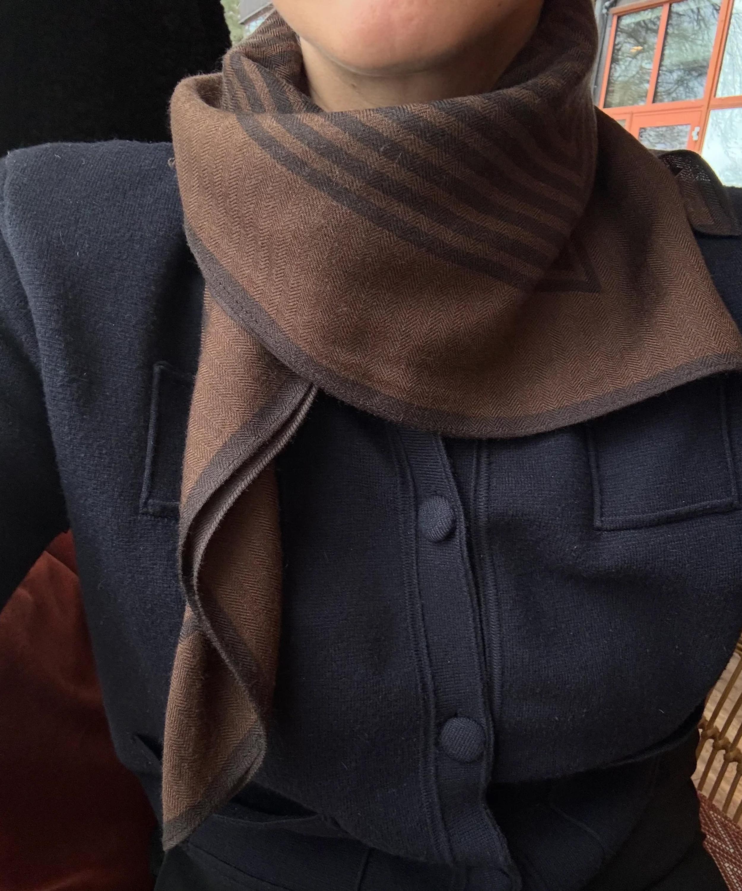 Le Scarf - Wool Silk Blend Scarf Striped 80cm image number 1