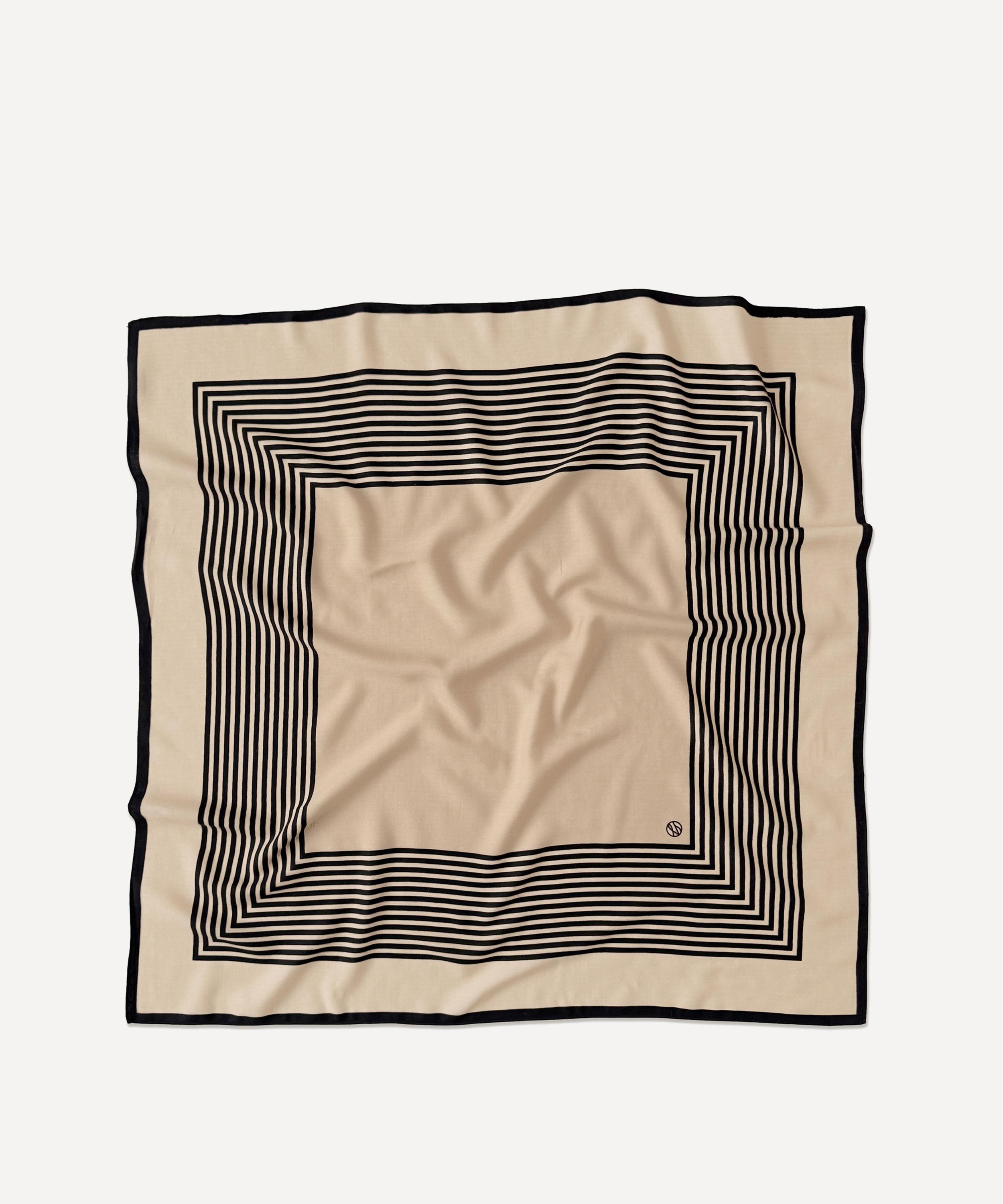 Le Scarf - Wool Silk Blend Scarf Striped 90cm image number 0