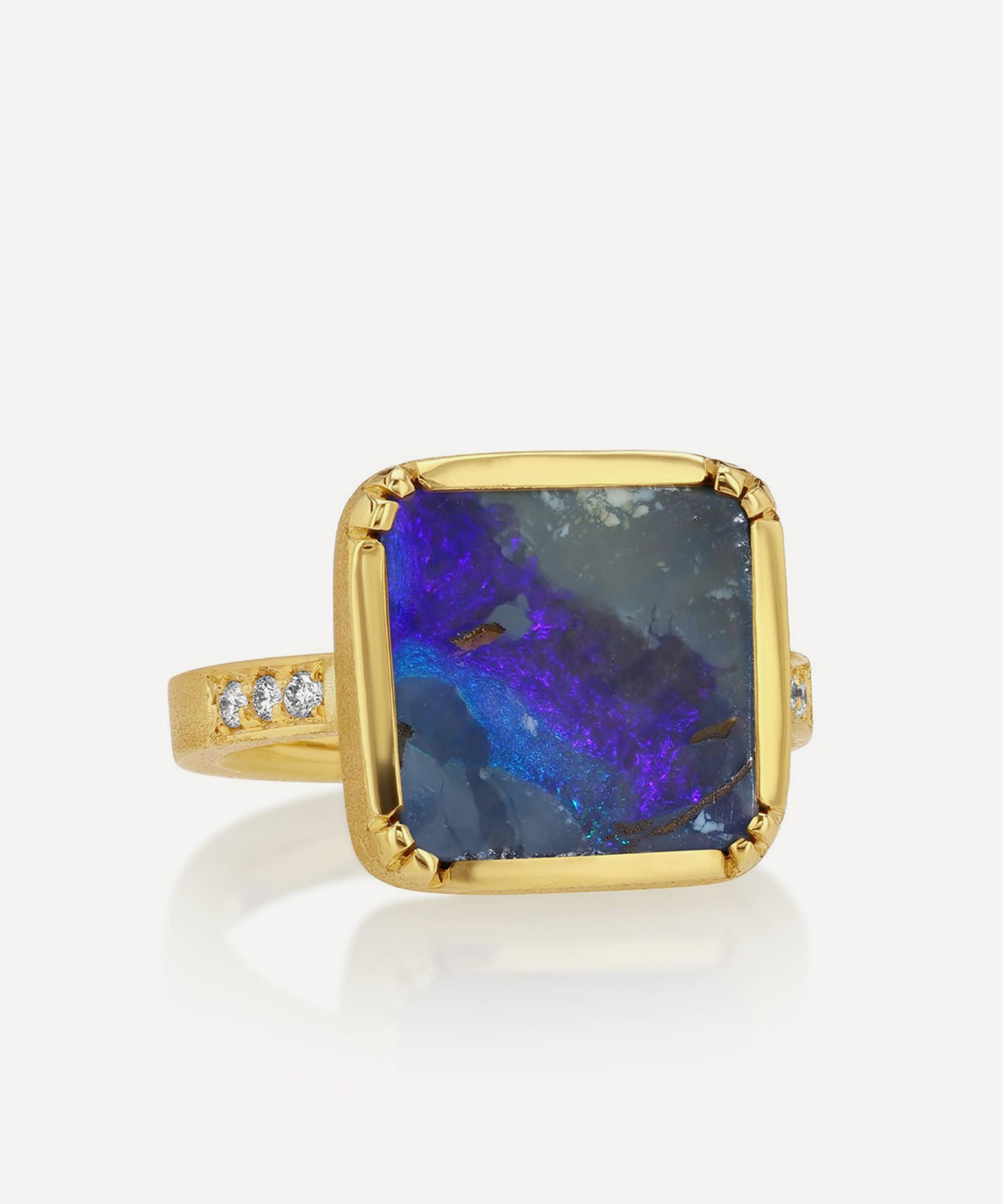 Brooke Gregson - 18ct Gold Boulder Opal Klee Ring image number 0