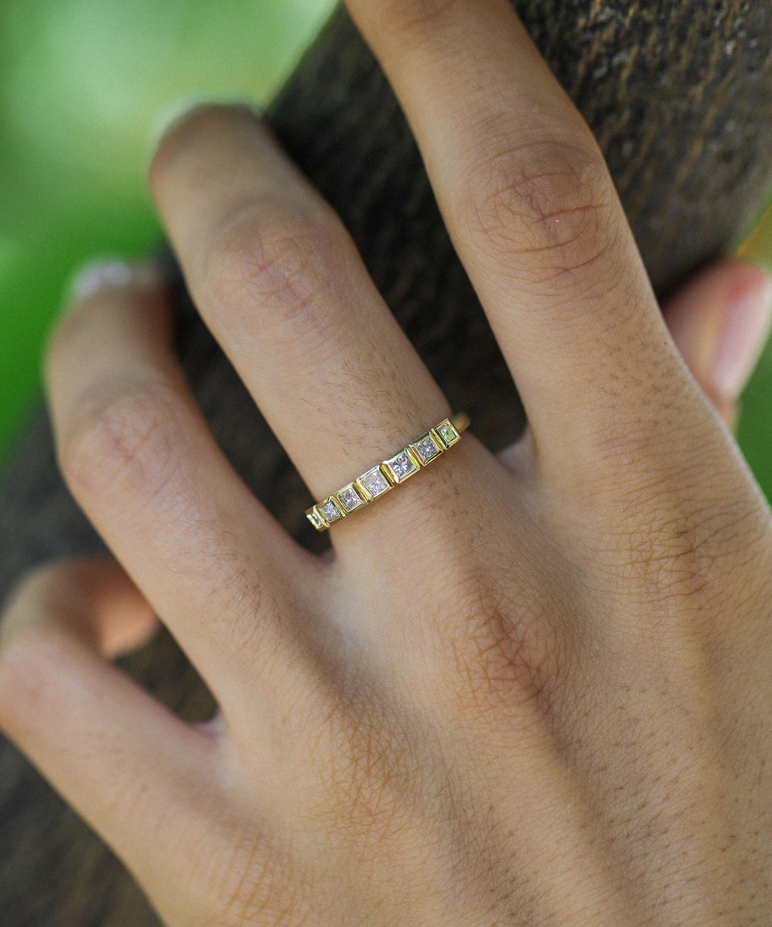 Brooke Gregson - 18ct Gold Pink Diamond Mondrian Band Ring image number 1