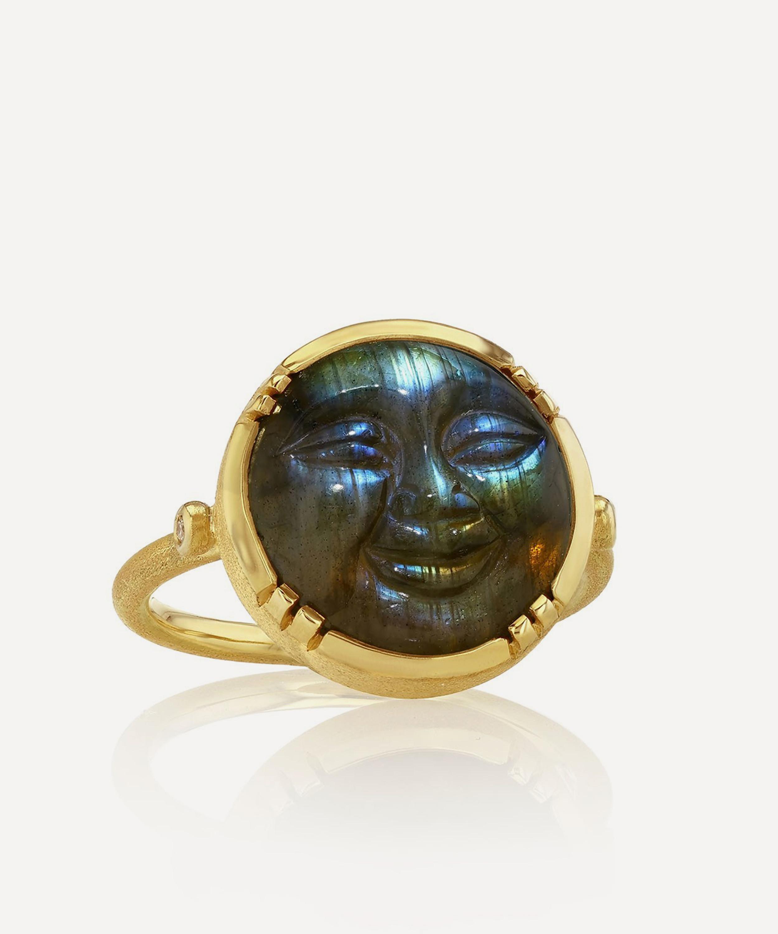 Brooke Gregson - 18ct Gold Full Moon Labradorite Ring image number 0