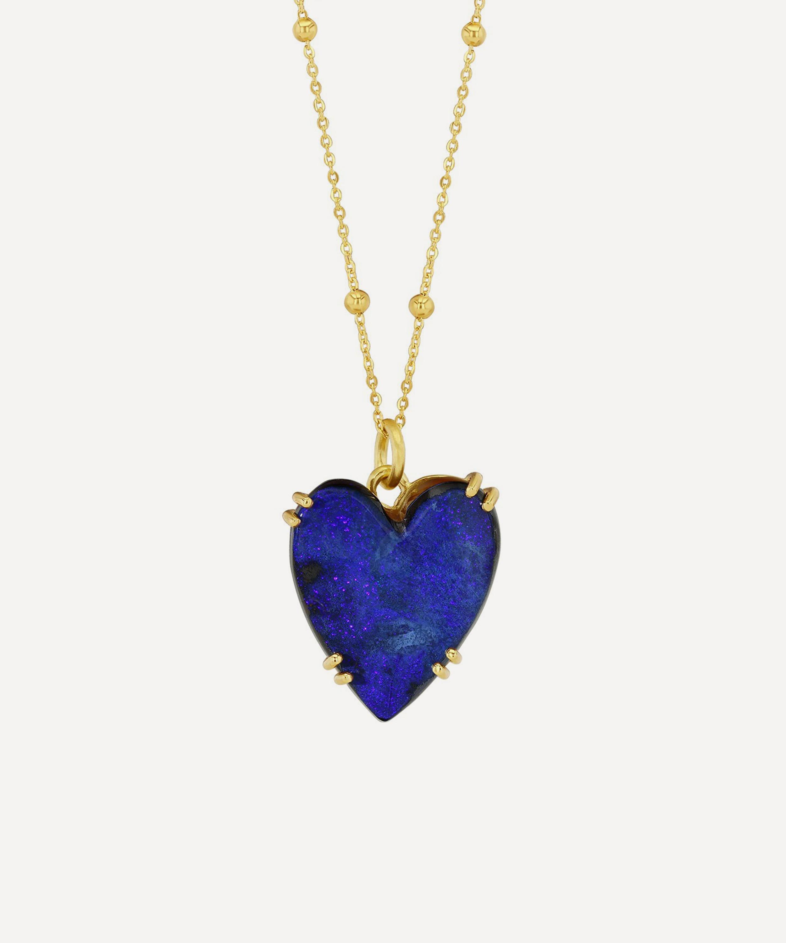 Brooke Gregson - 18ct Gold Opal Heart Dewdrop Necklace image number 0
