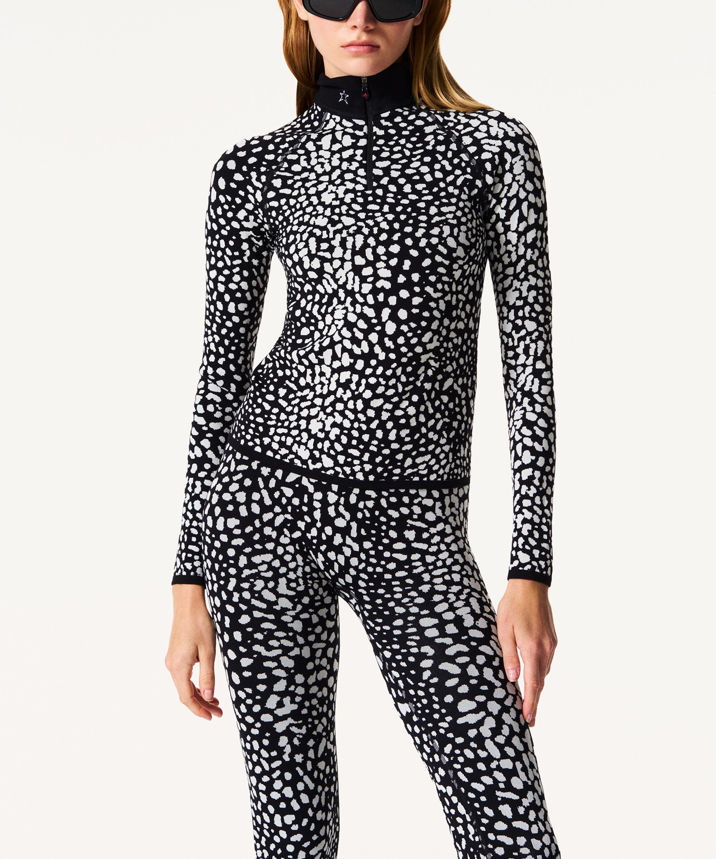 Perfect Moment - Snow Leopard Quarter-Zip Base Layer Top image number 1