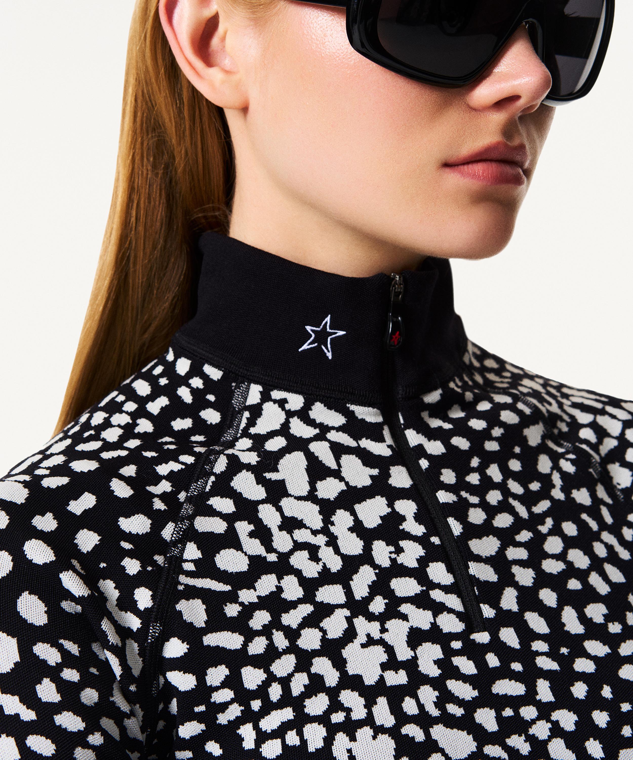 Perfect Moment - Snow Leopard Quarter-Zip Base Layer Top image number 3