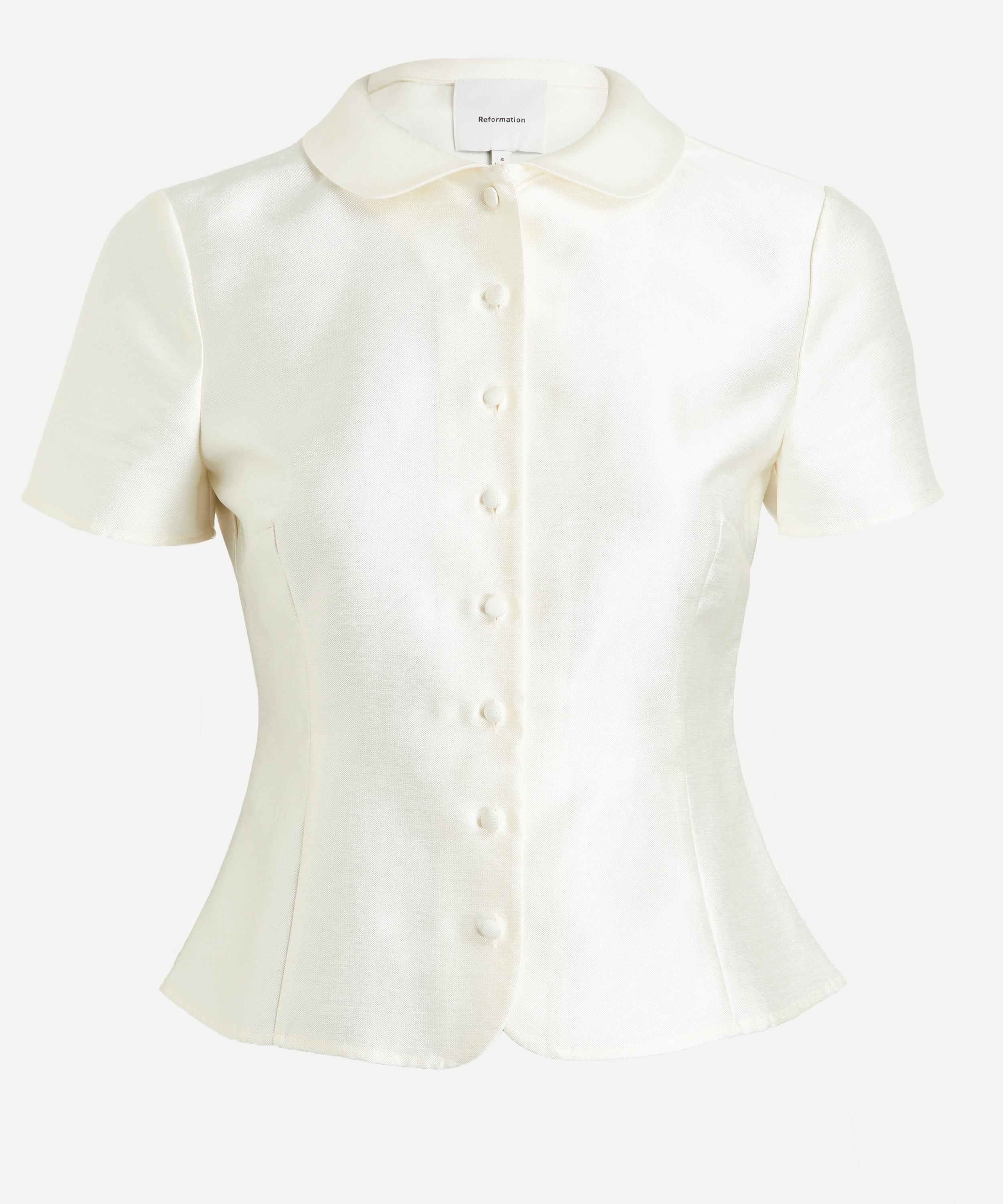 Reformation - Haley-Kate Collared Button-Front Top