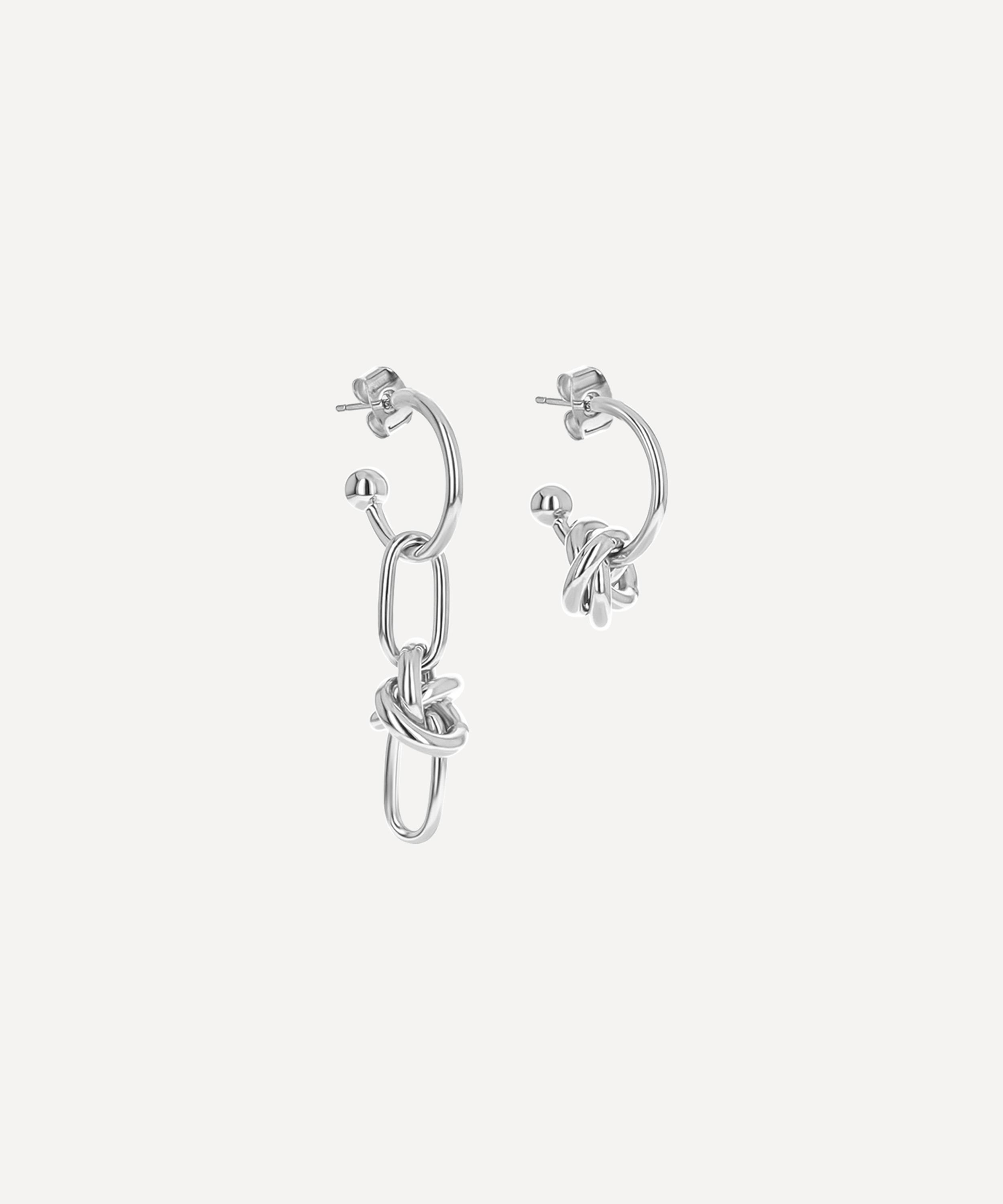 Justine Clenquet - Palladium-Plated Daria Drop Hoop Earrings