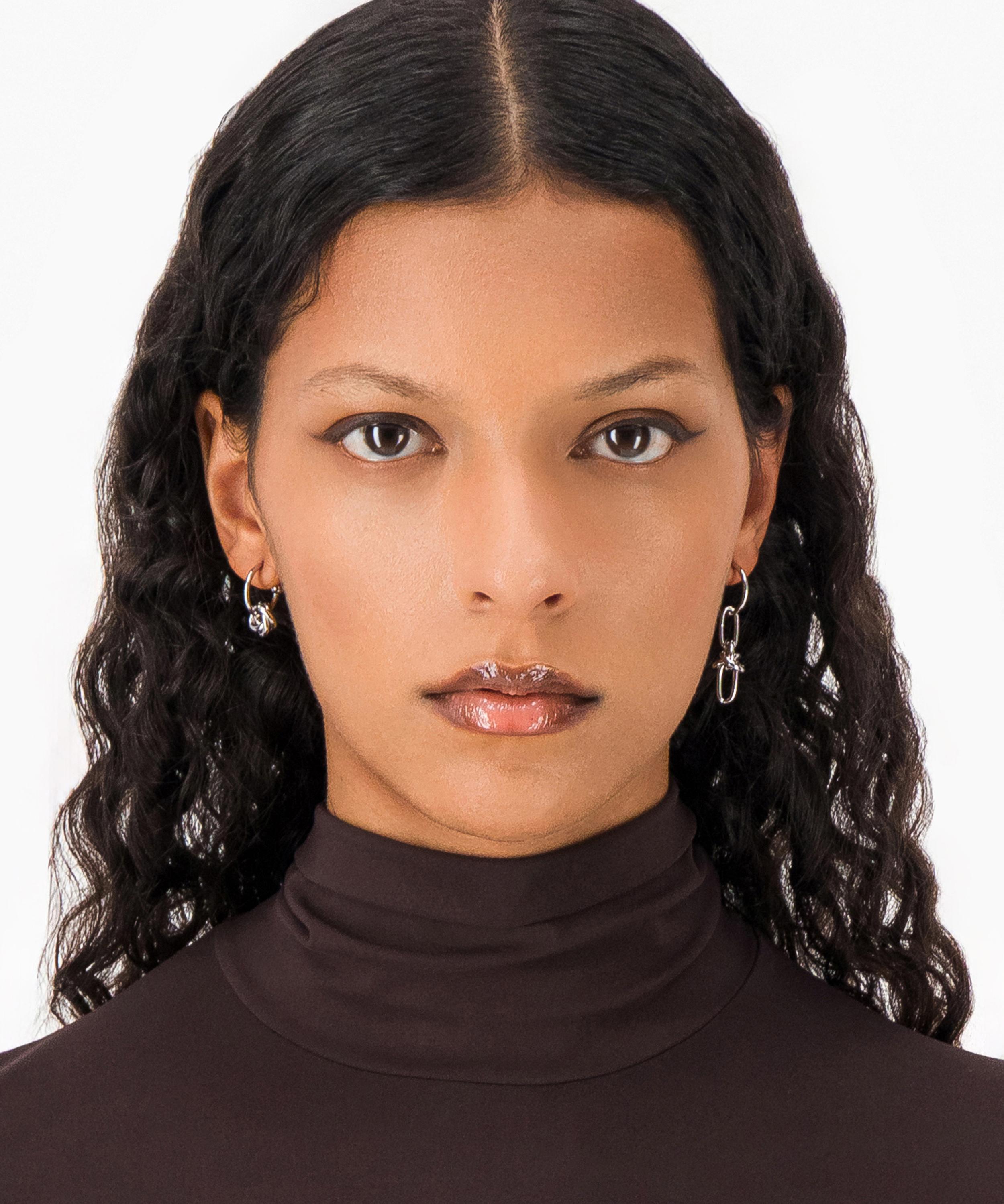 Justine Clenquet - Palladium-Plated Daria Drop Hoop Earrings image number 1