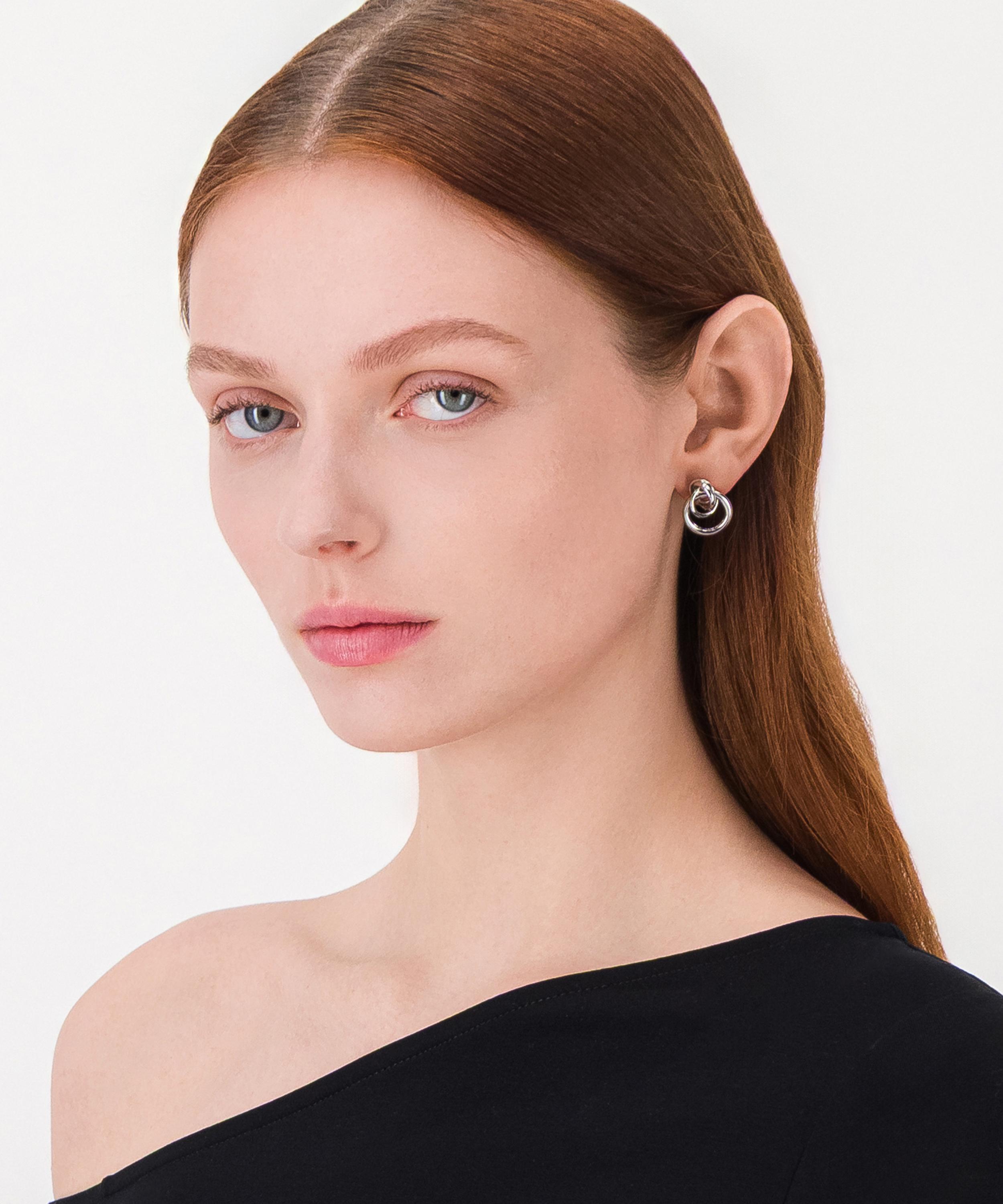 Justine Clenquet - Palladium-Plated Cara Stud Earrings image number 1