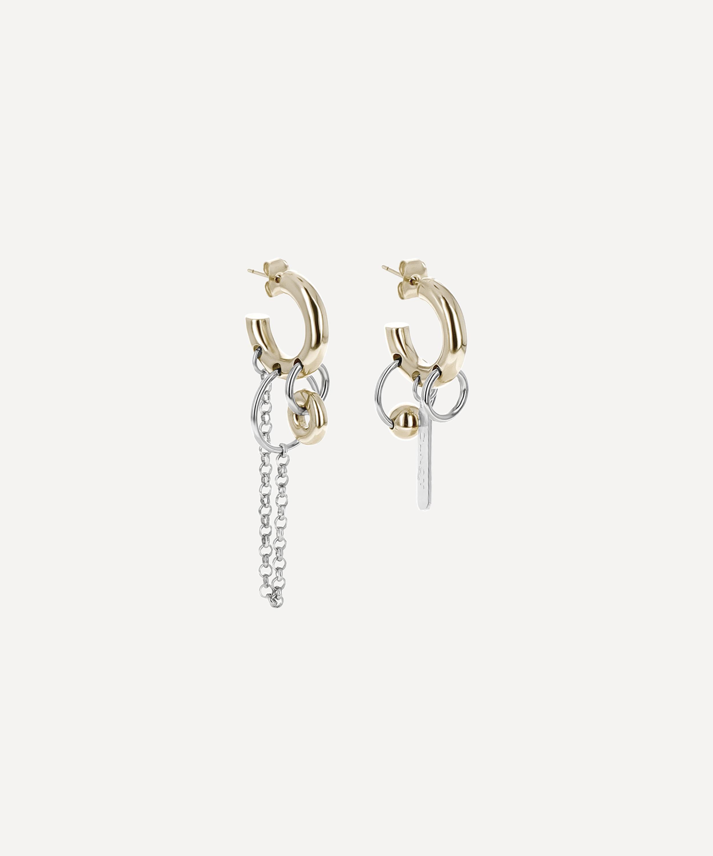 Justine Clenquet - Mixed Metal Irwin Drop Hoop Earrings