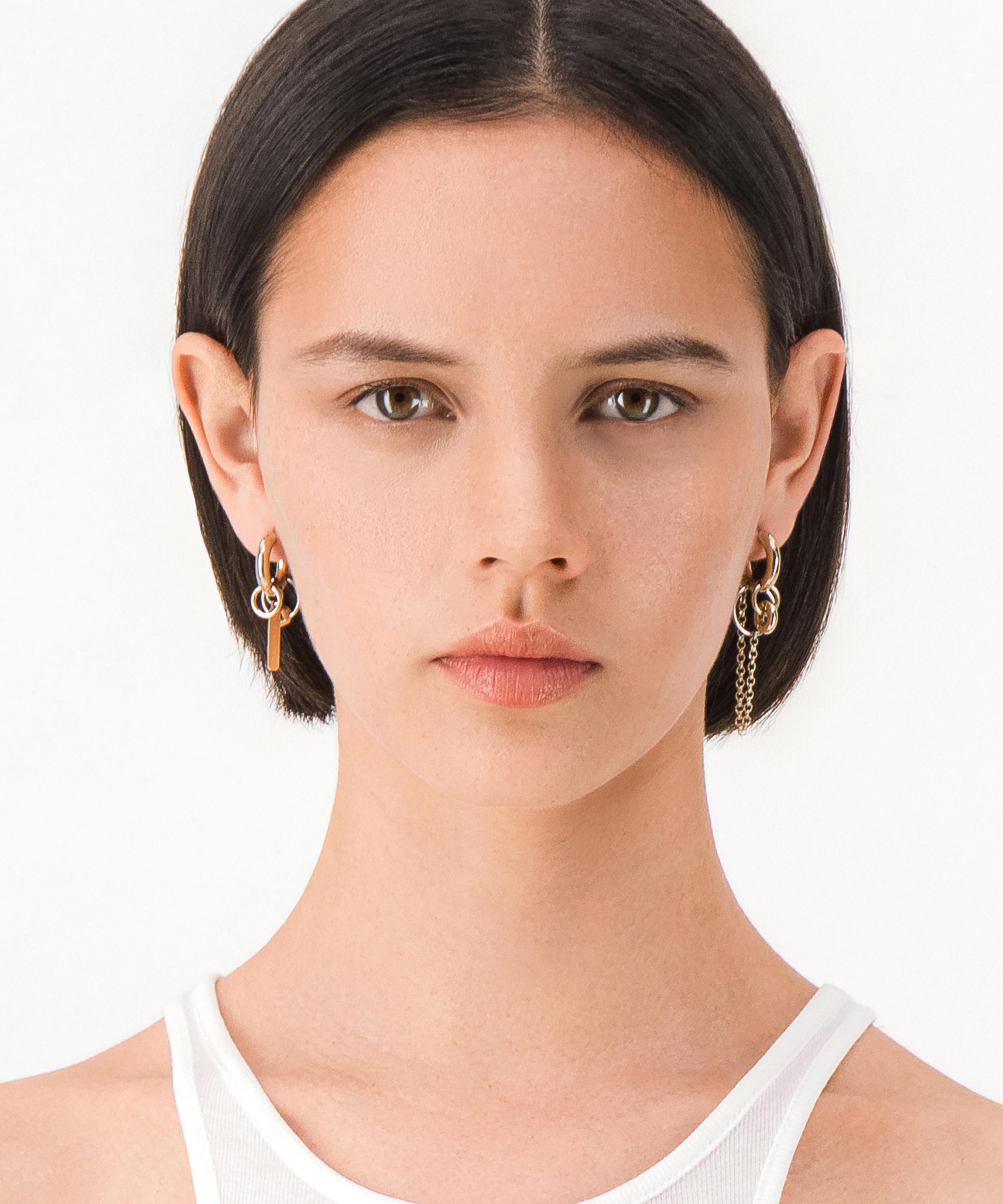 Justine Clenquet - Mixed Metal Irwin Drop Hoop Earrings image number 1