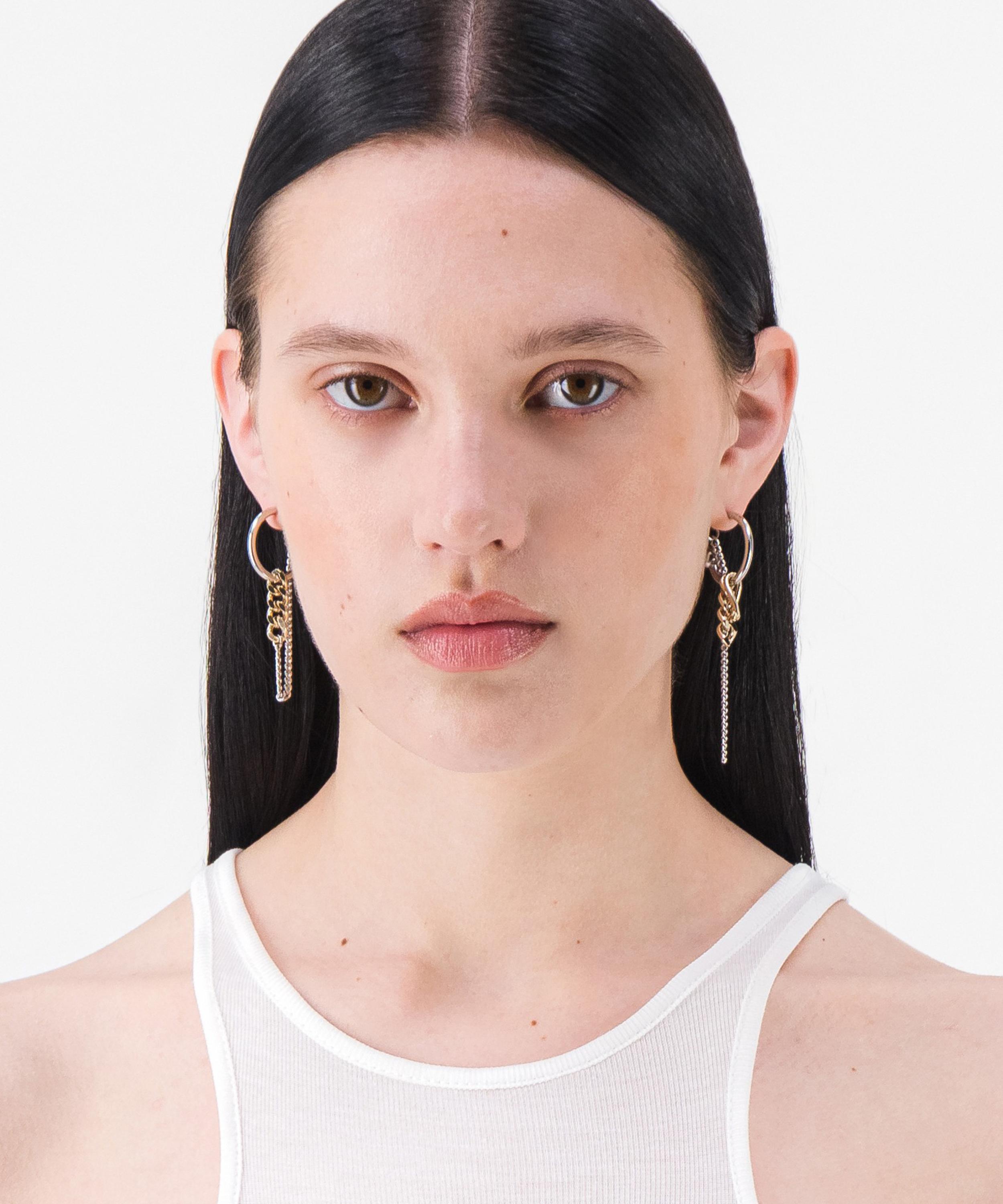 Justine Clenquet - Mixed Metal Jena Drop Hoop Earrings image number 1